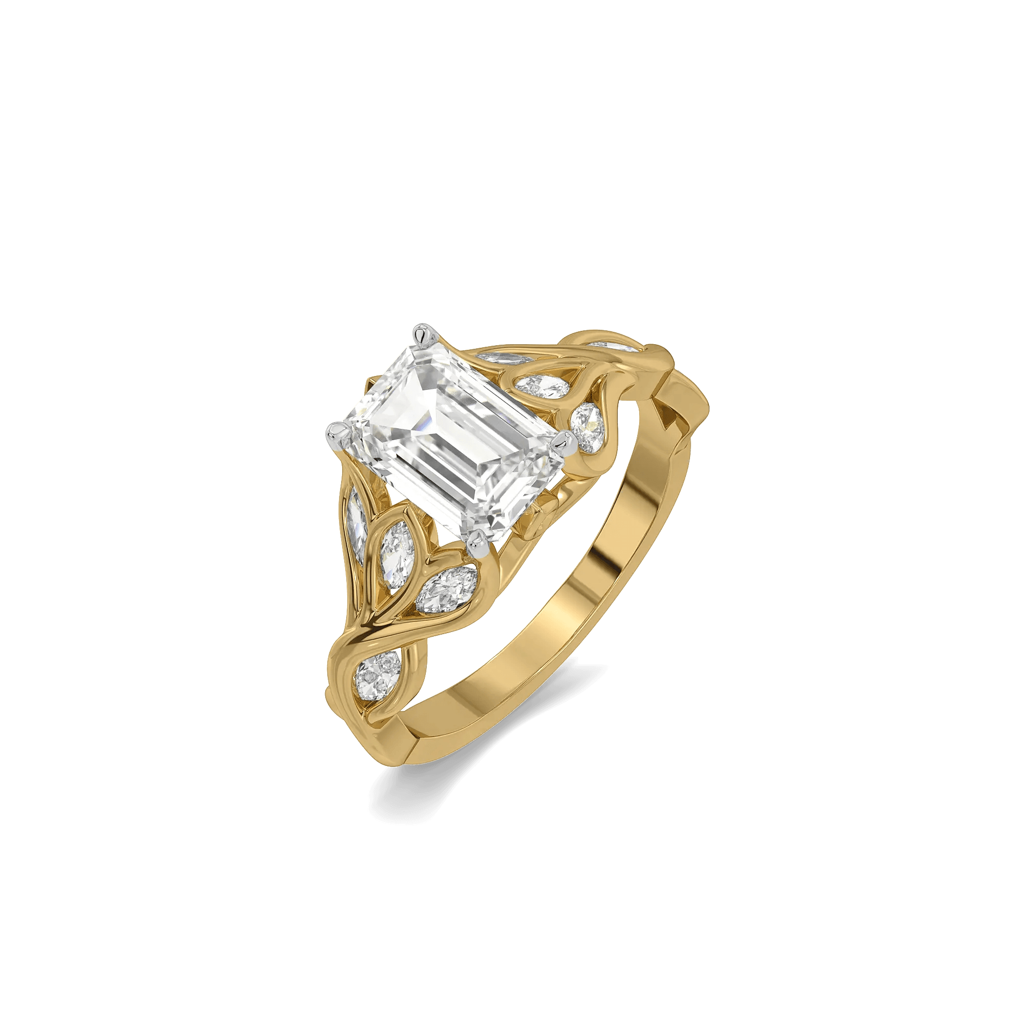 Enchanted Forest Pure Gold Lab Diamond Emerald Ring — image 1