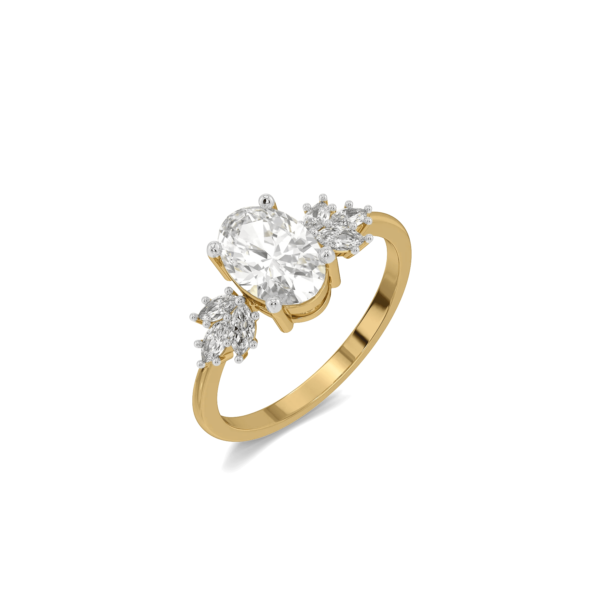 Enchanted Oval Pure Gold Lab Diamond Promise Ring — image 1