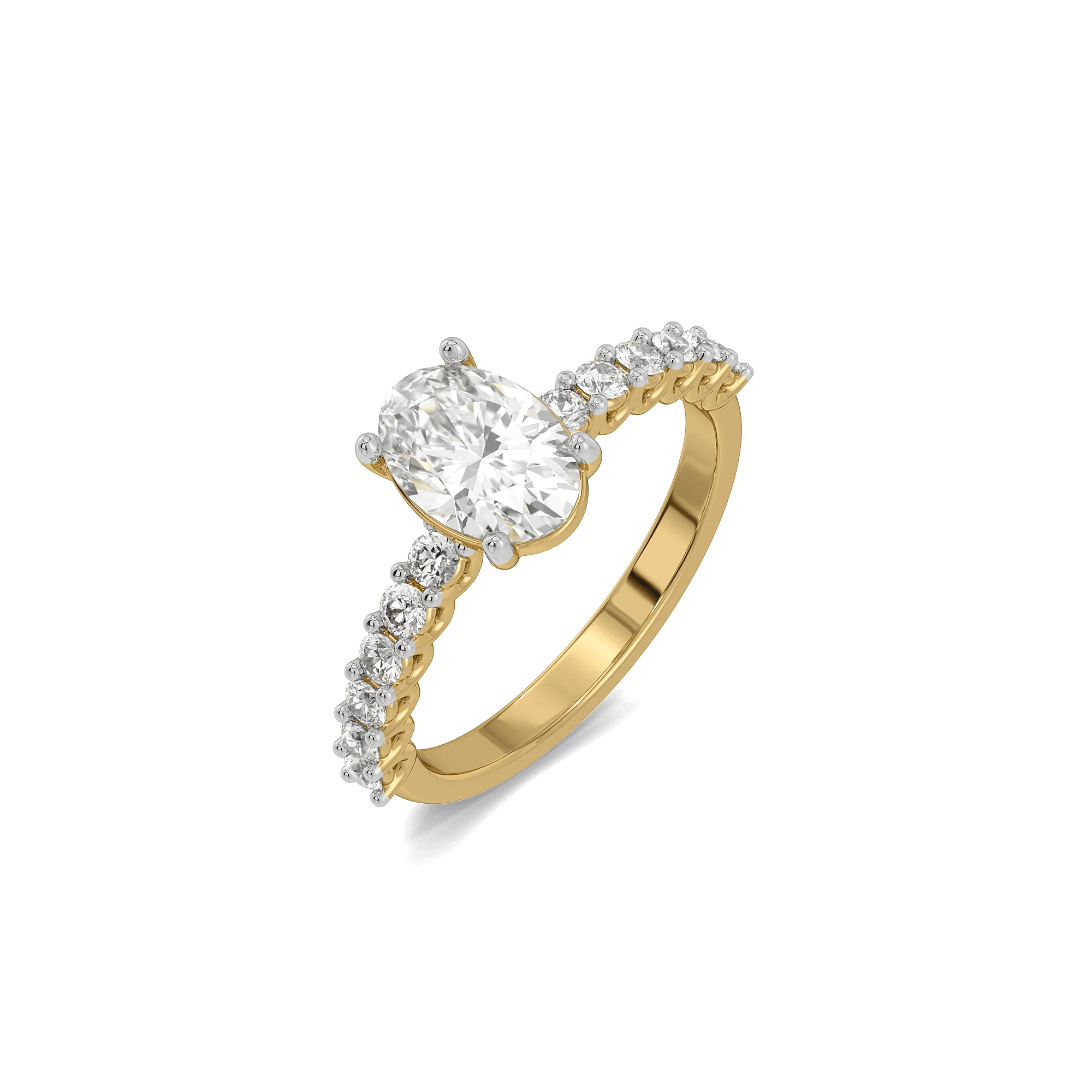 Endless Row Pure Gold Lab Diamond Oval Solitaire Ring — image 1