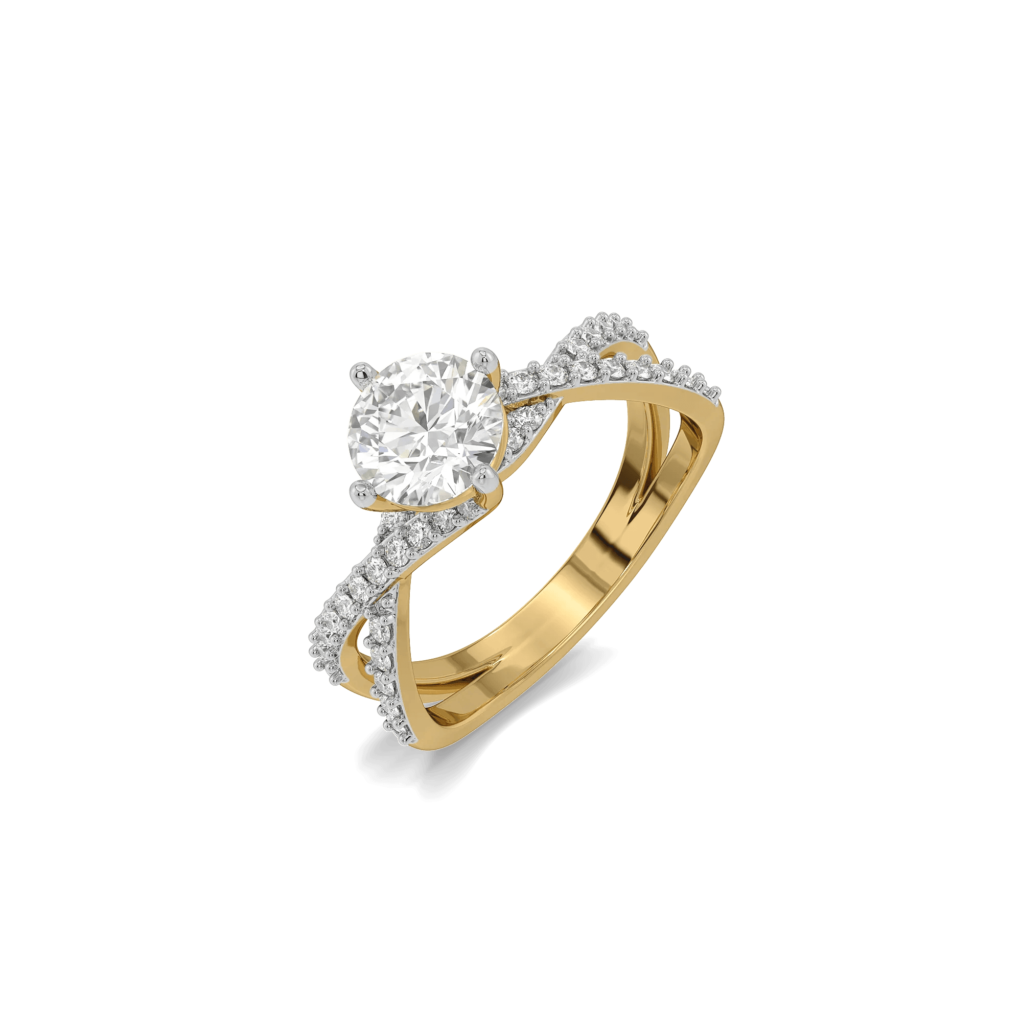 Entangled Brilliance Pure Gold Lab Diamond Engagement Ring — image 1