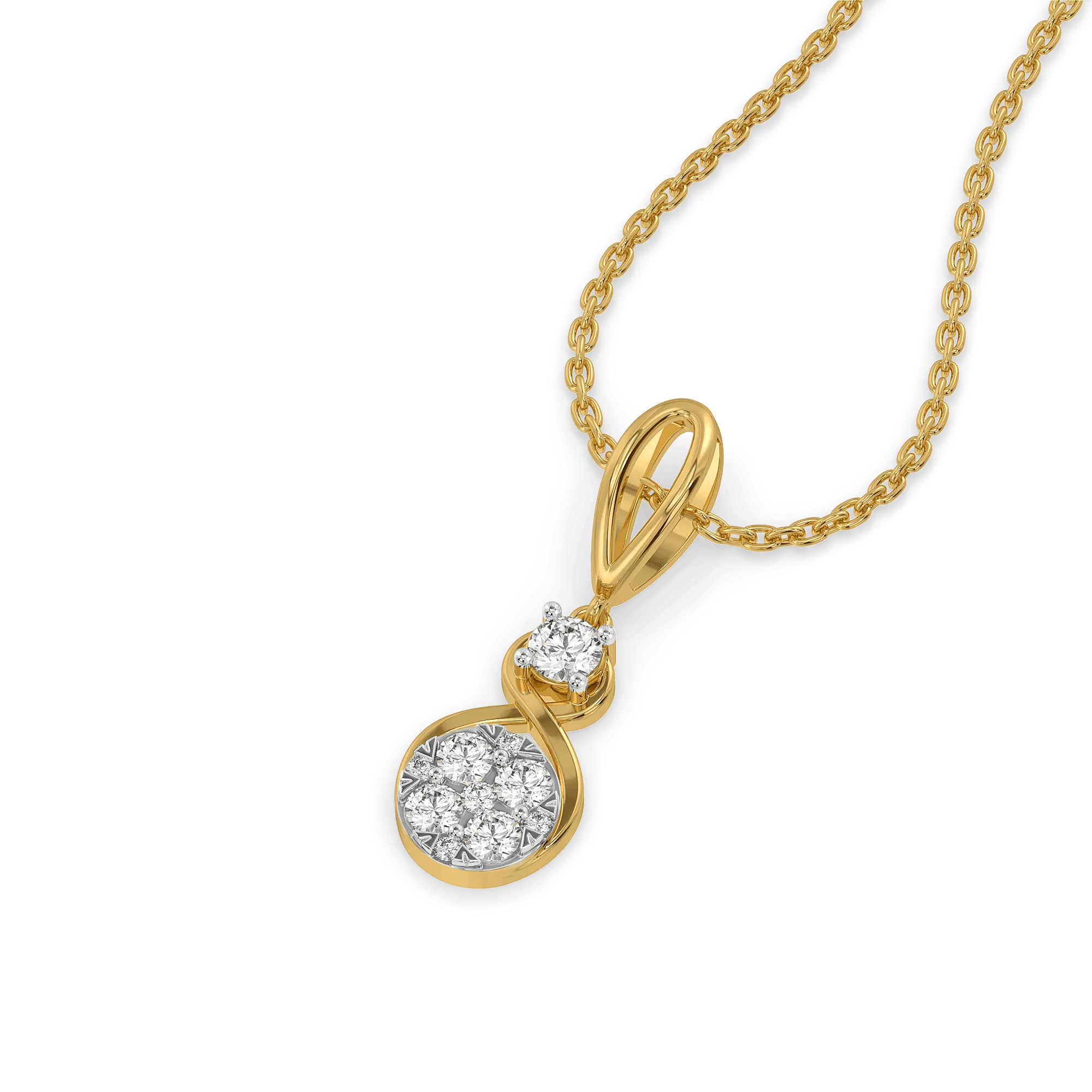 Entwine Circle Pure Gold Lab Grown Diamond Pendant — image 1