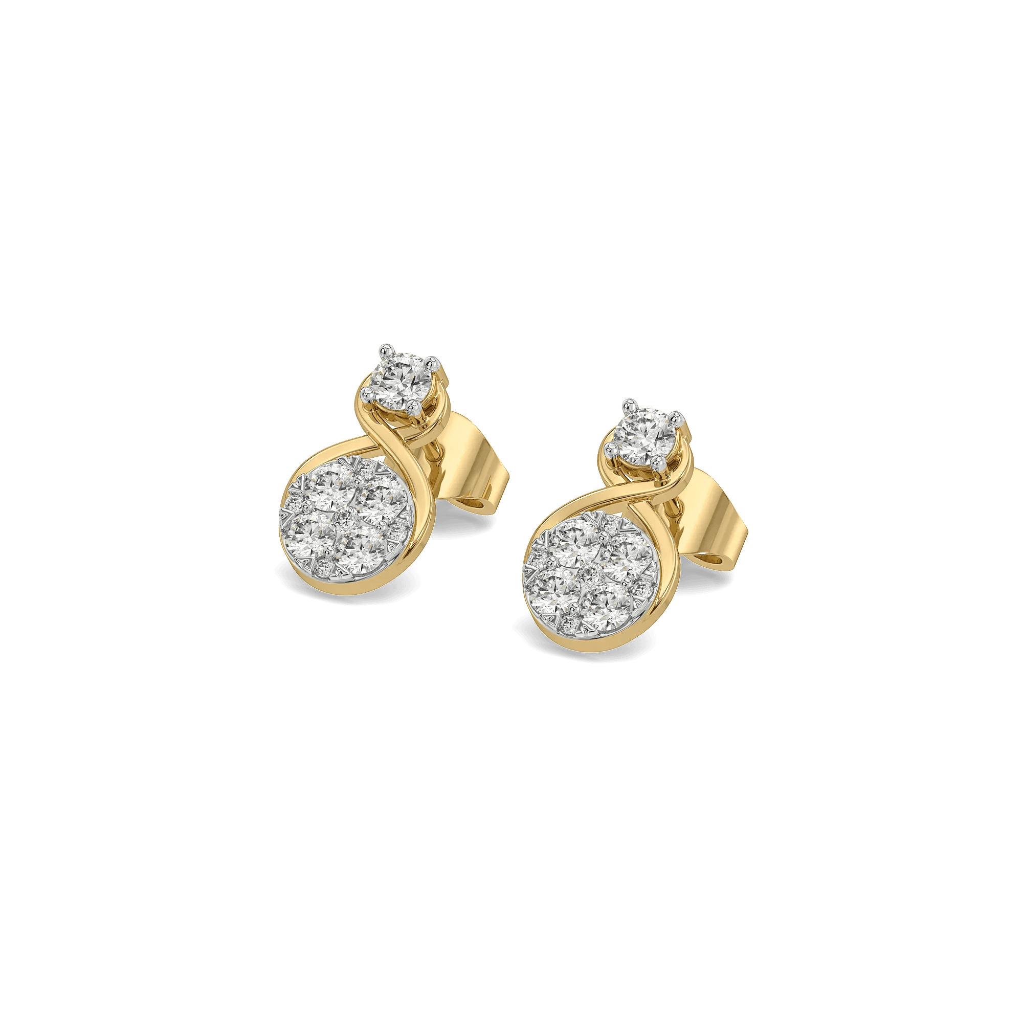 Entwine Circle Pure Gold Lab Grown Diamond Stud Earrings — image 1