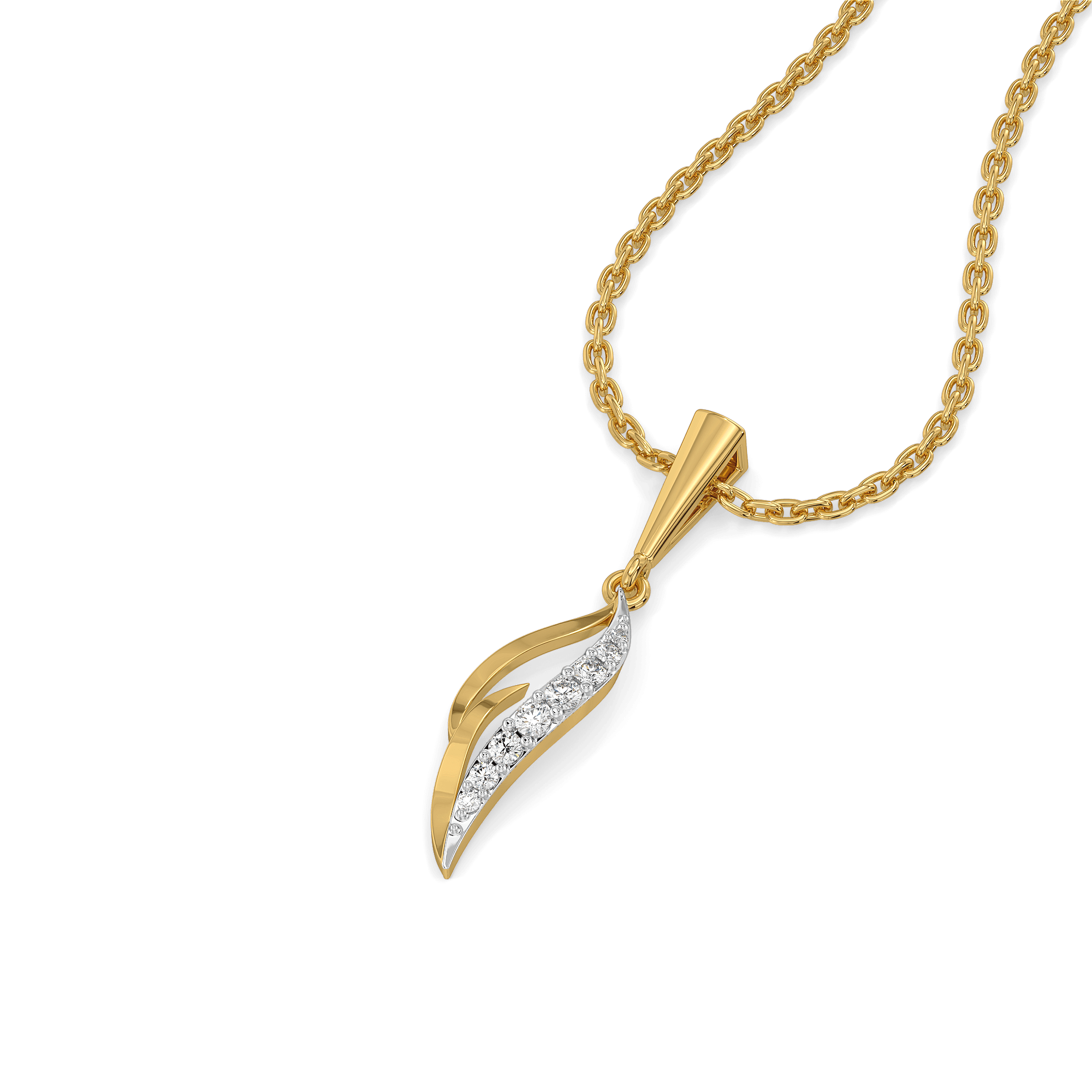 Featherlight Grace - Pure Gold Lab Diamond Pendant