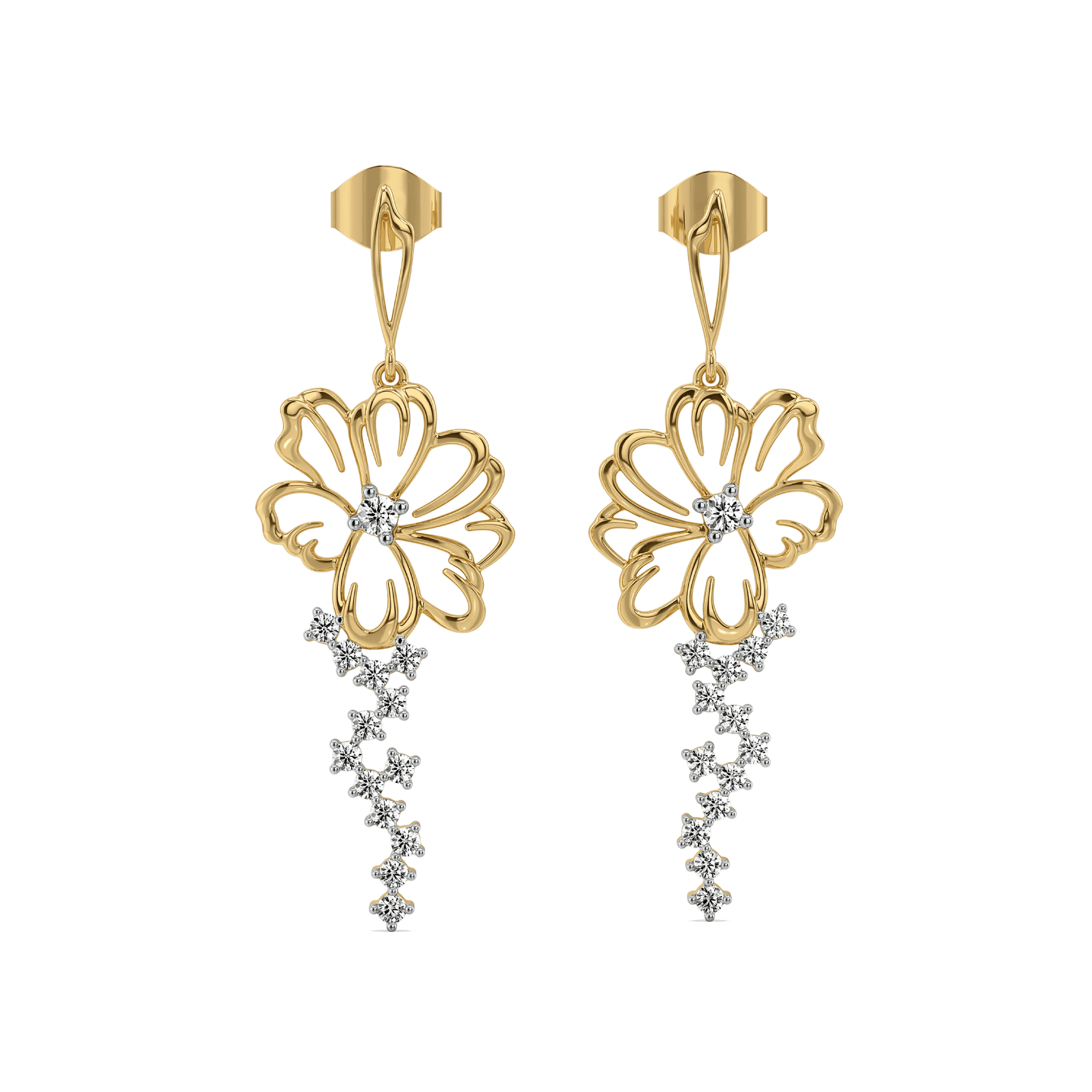 Flora Dewdrops - Lab Diamond Earrings