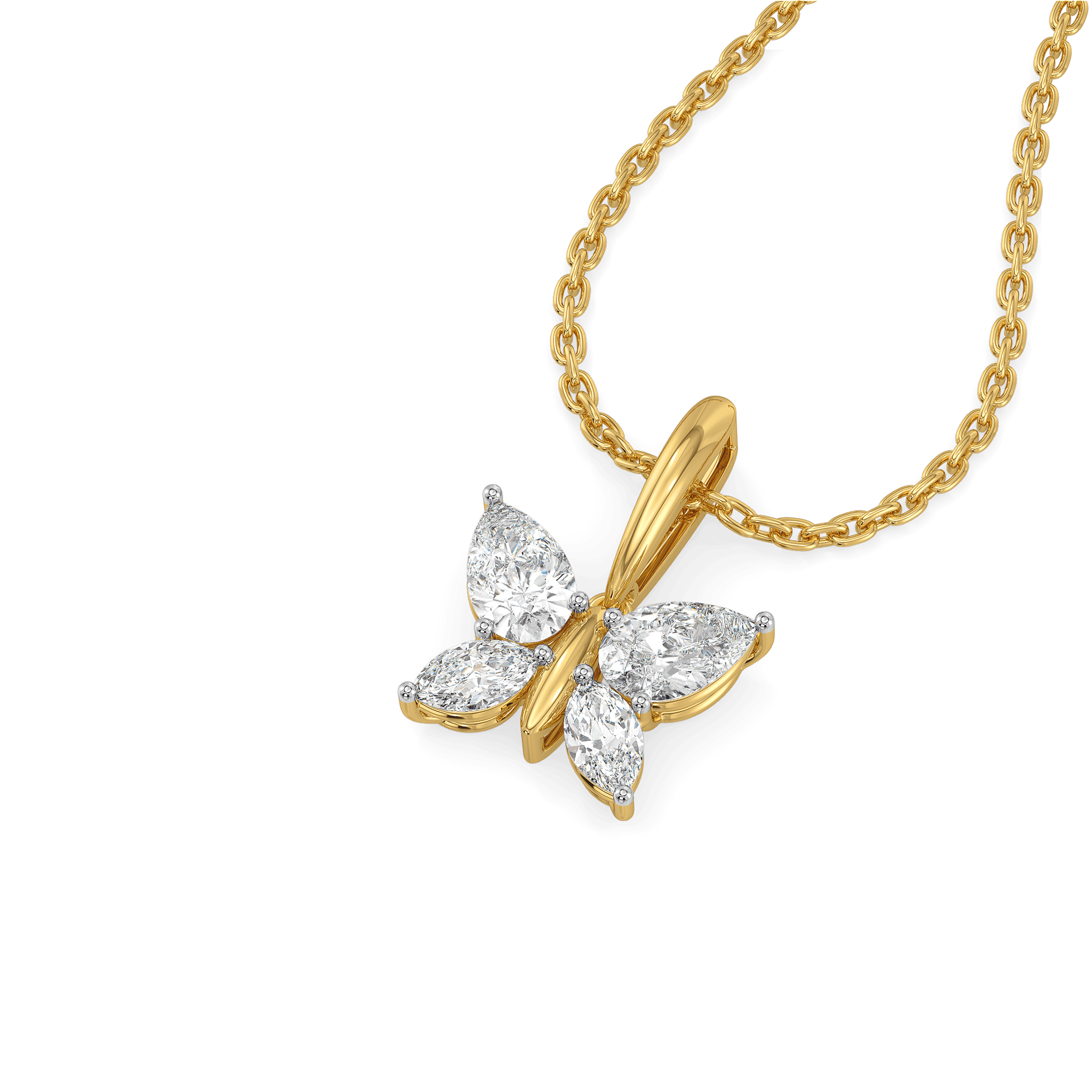 Fluttered Grace - Pure Gold Lab Diamond Pendant