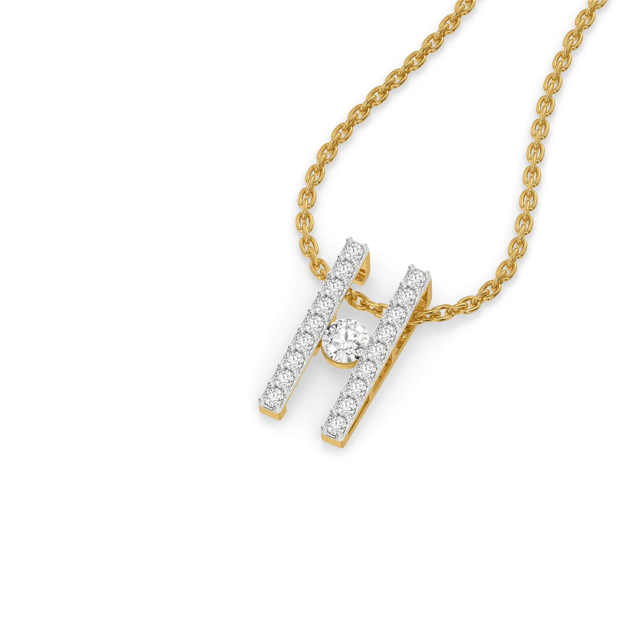 Gate Pendant – Pure Gold Lab Diamond Bar Gate Pendant — image 1