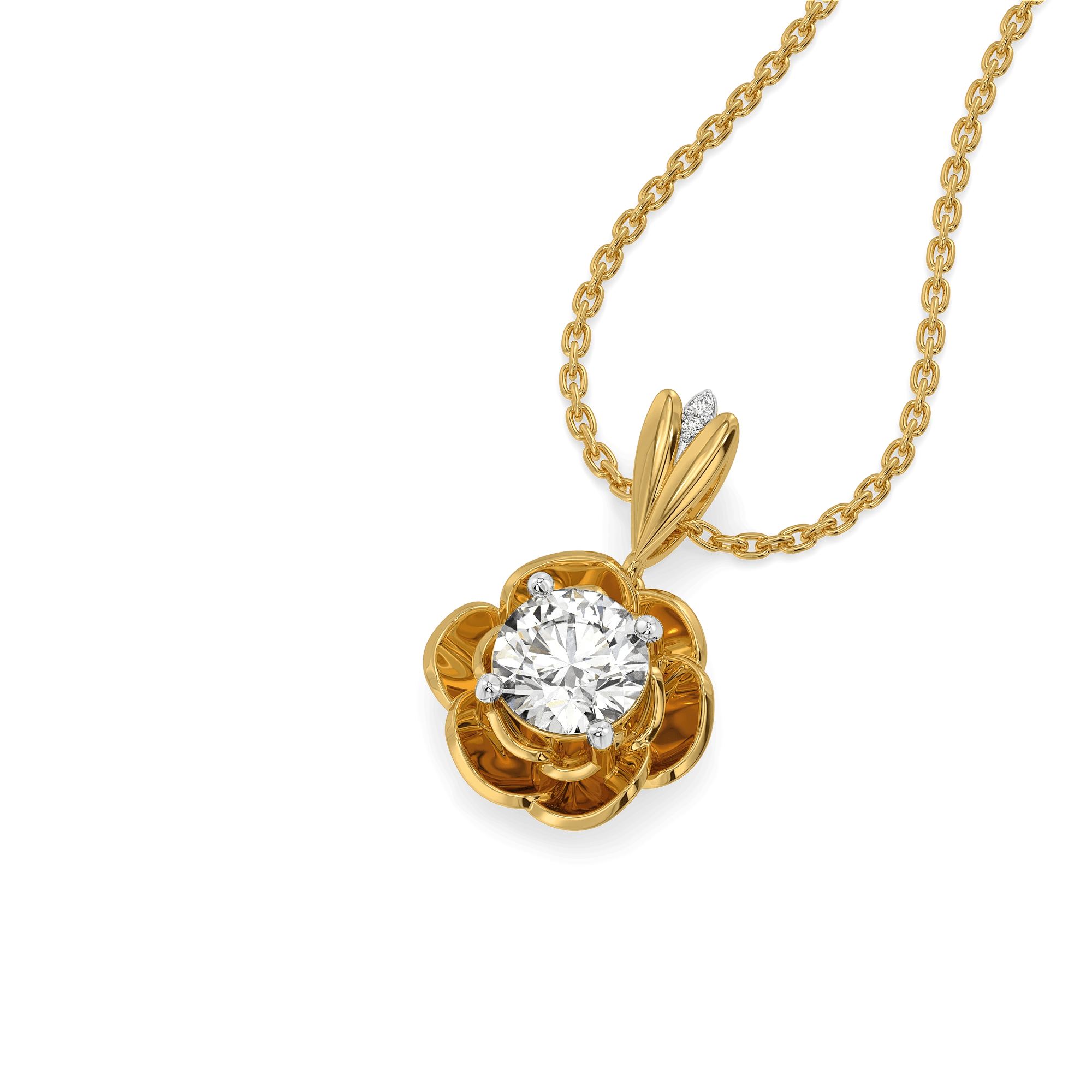 Golden Petal Lab Grown Diamond Pendant — image 1