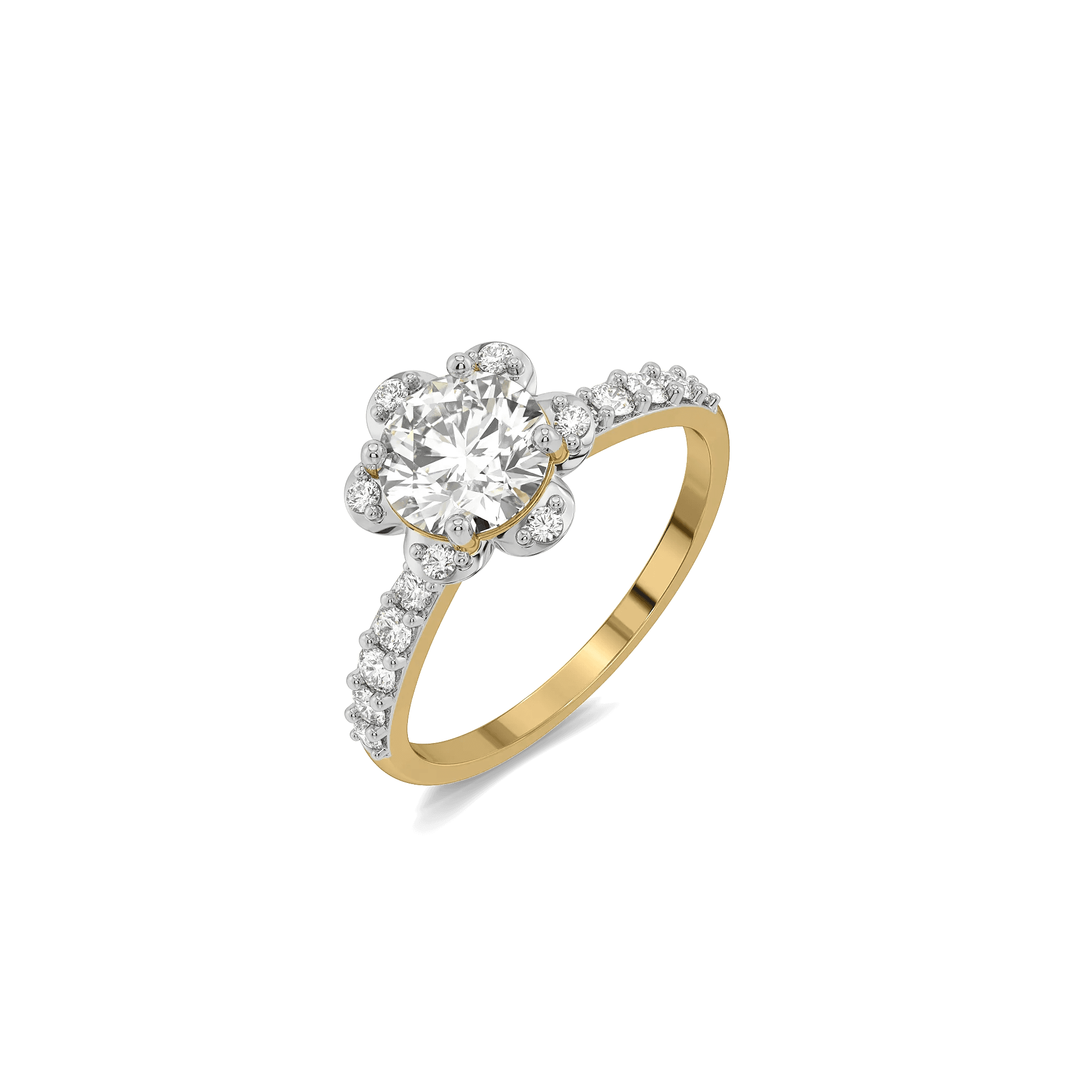 Heirloom Rosette Pure Gold Lab Diamond Engagement Ring — image 1