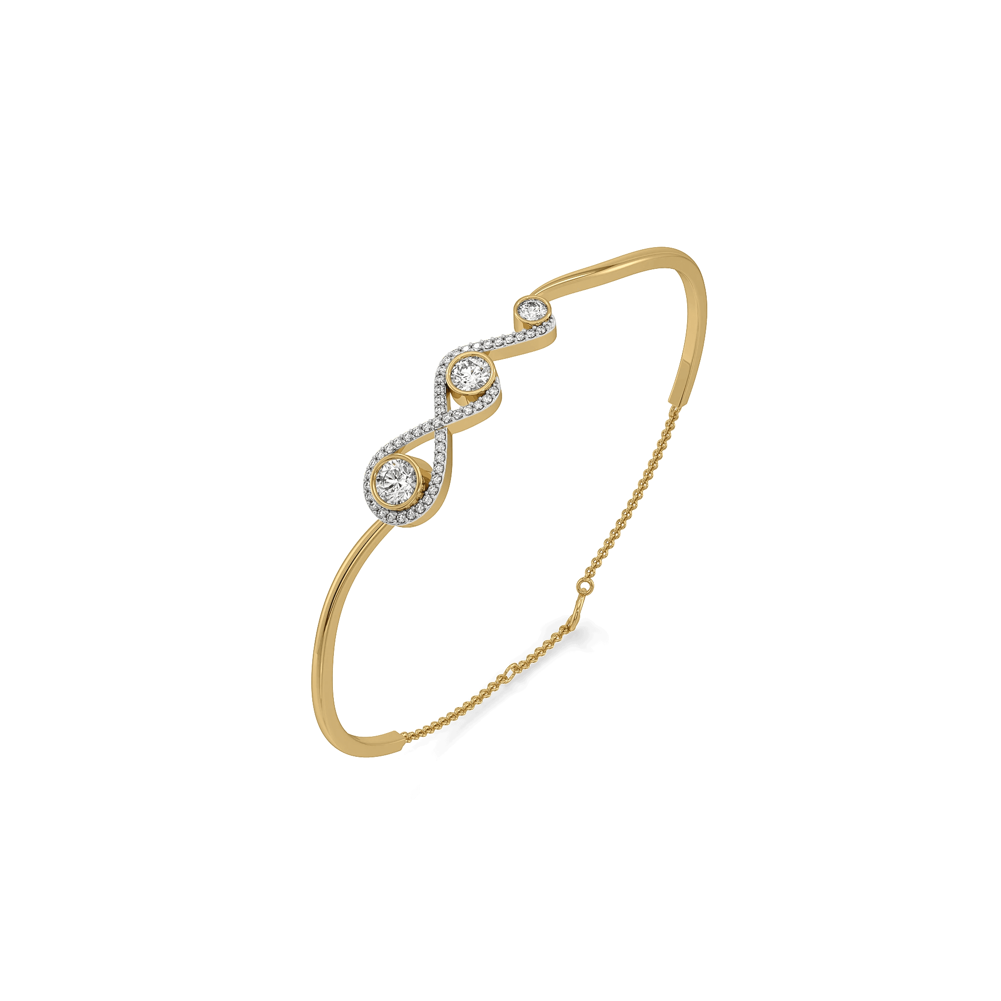 Infinity Knot Lab Grown Diamond Oval Bangle — image 1