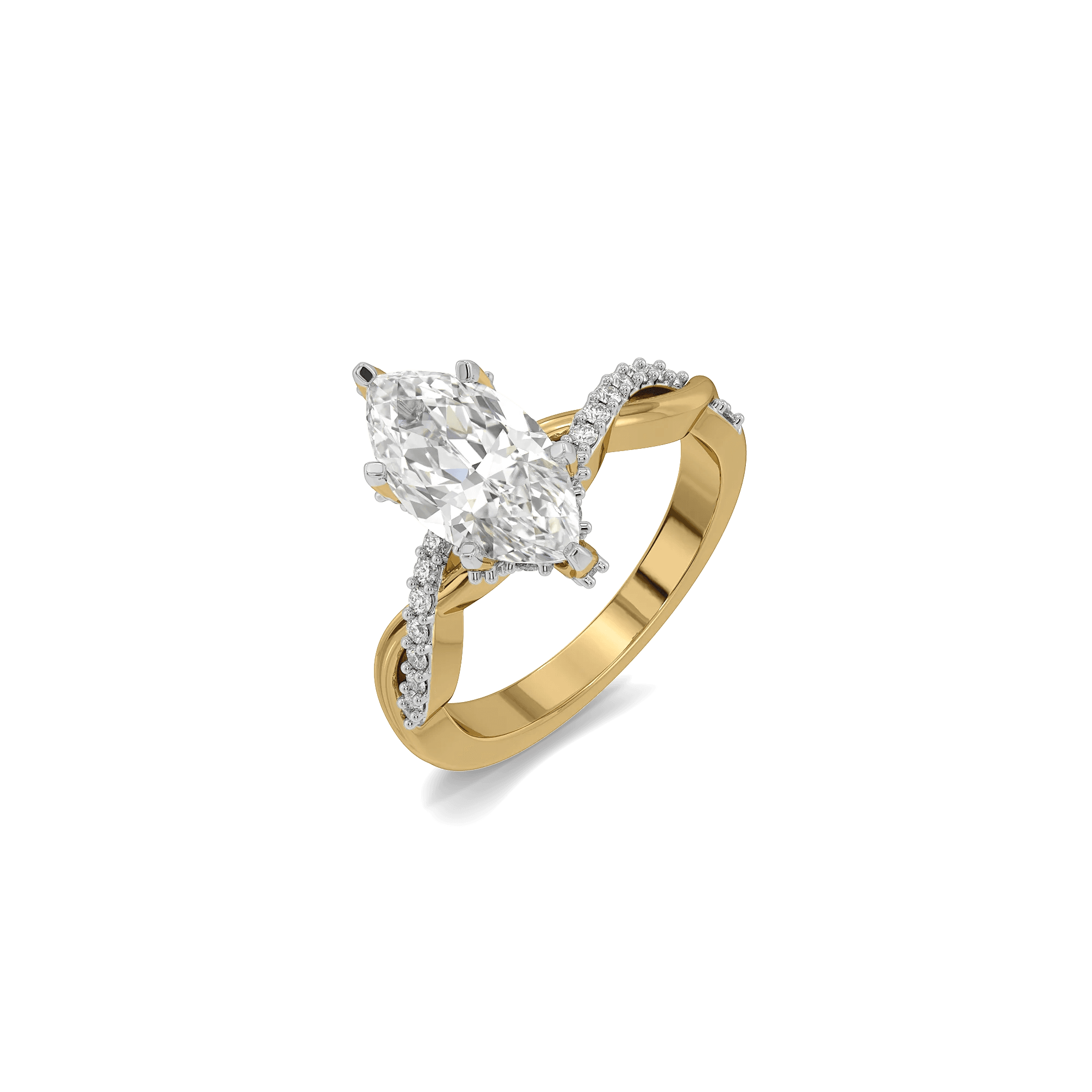 Intertwined Destiny Pure Gold Lab Diamond Engagement Ring — image 1