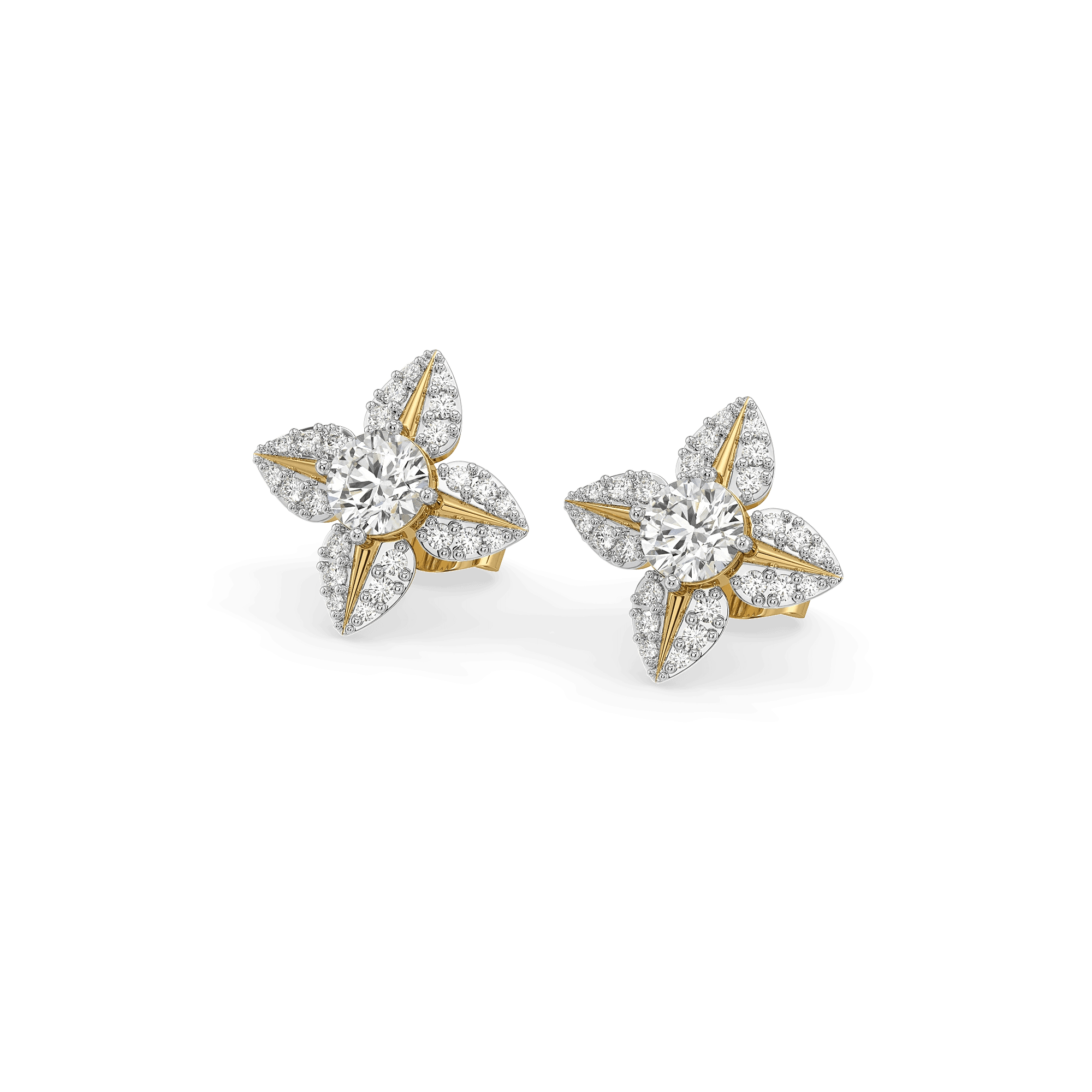 Leafy Petal Lab Grown Diamond Studs — image 1