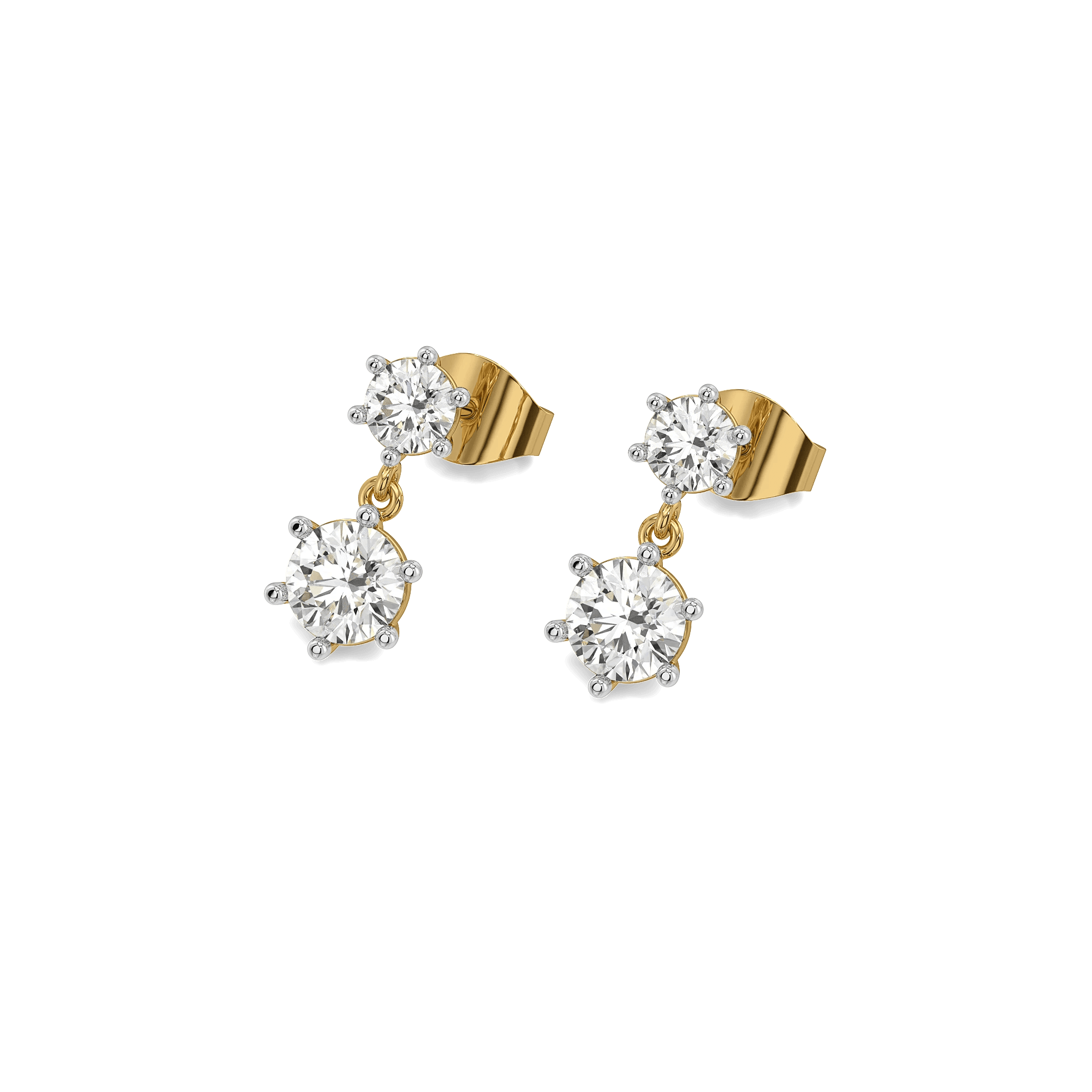 Two Stone Lab Grown Diamond Drop Earrings — image 1