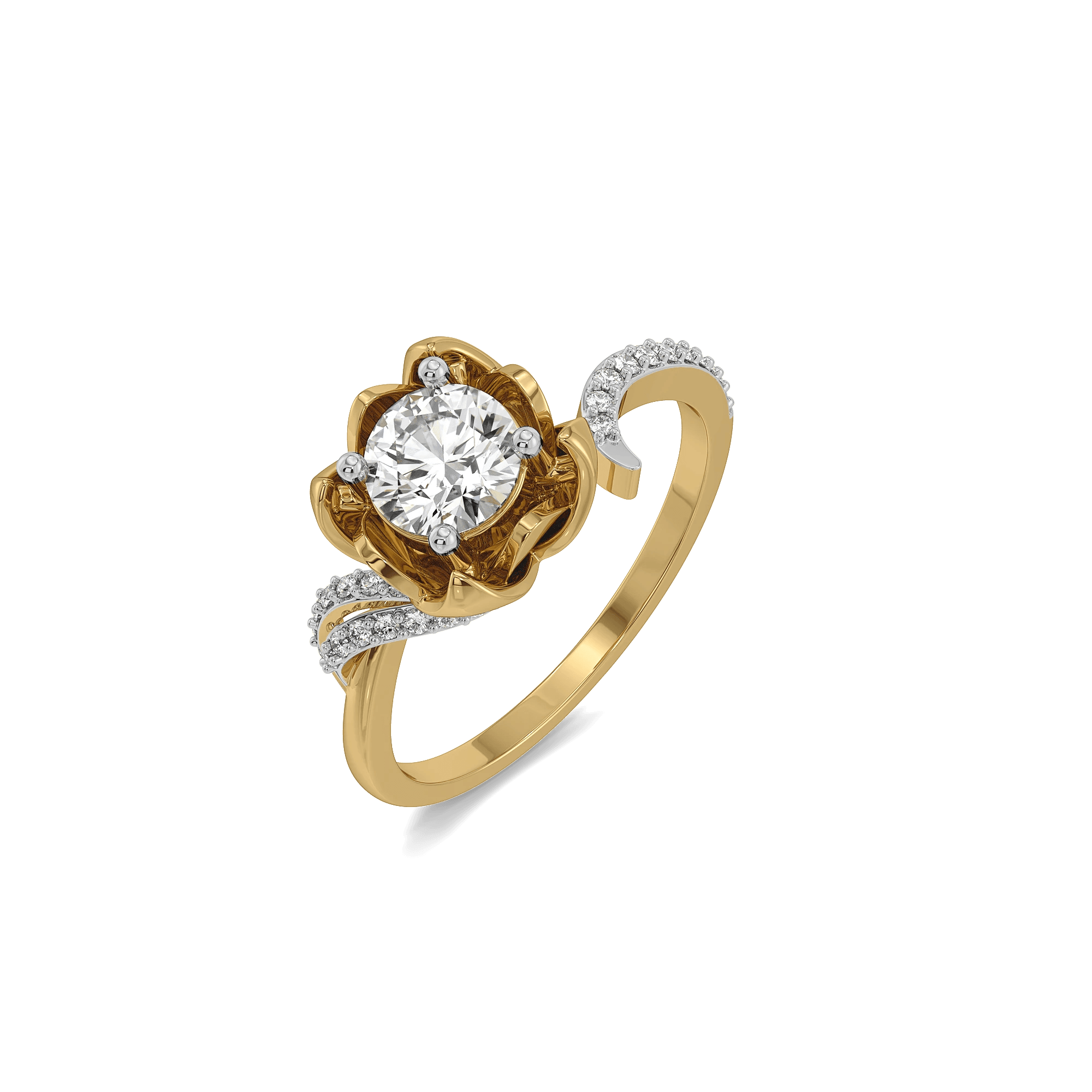Lotus Lab Grown Diamond Solitaire Ring — image 1