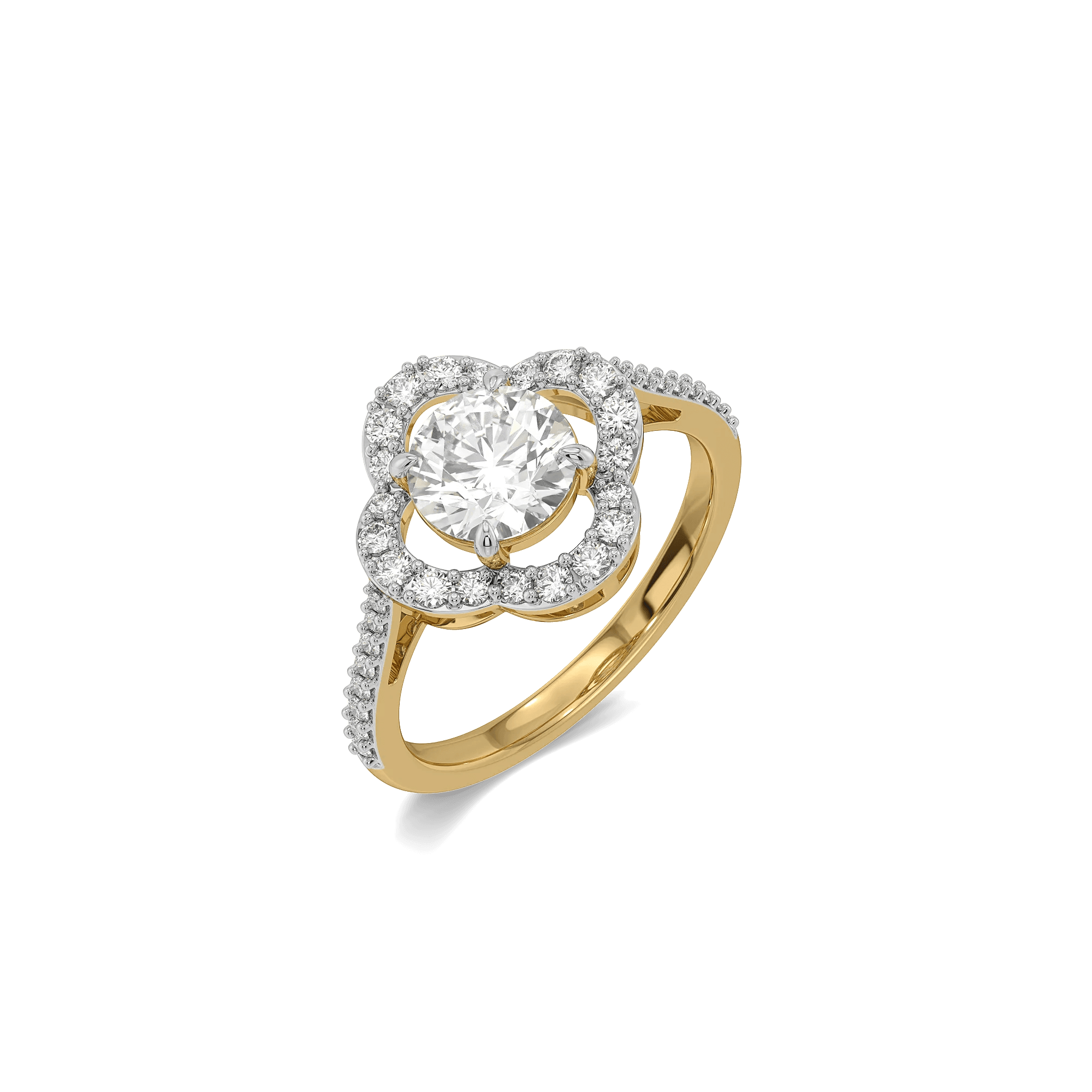 Majestic Bloom Pure Gold Lab Diamond Engagement Ring — image 1
