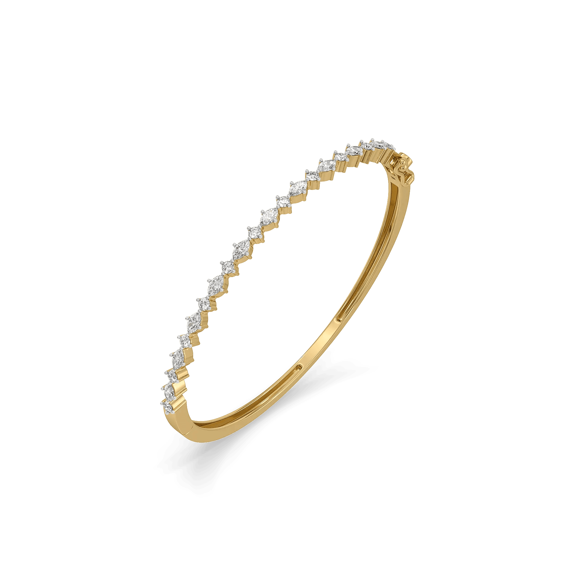 Marquise Rhythm Pure Gold Lab Grown Diamond Bangle