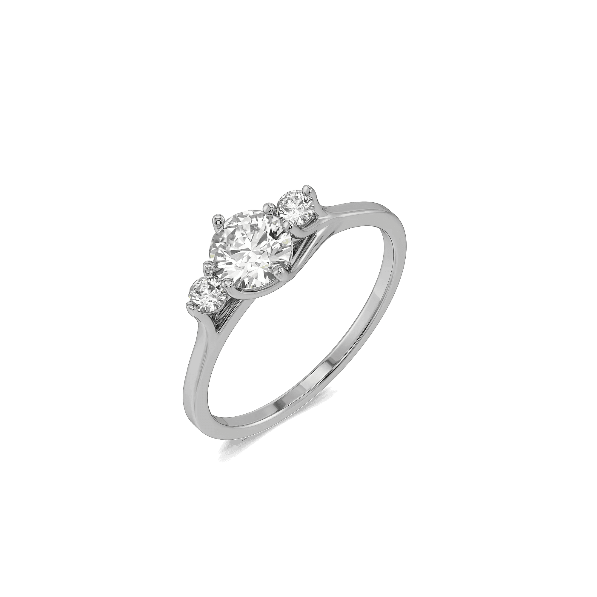 Minimalist Trio Pure Gold Lab Diamond Promise Ring — image 1