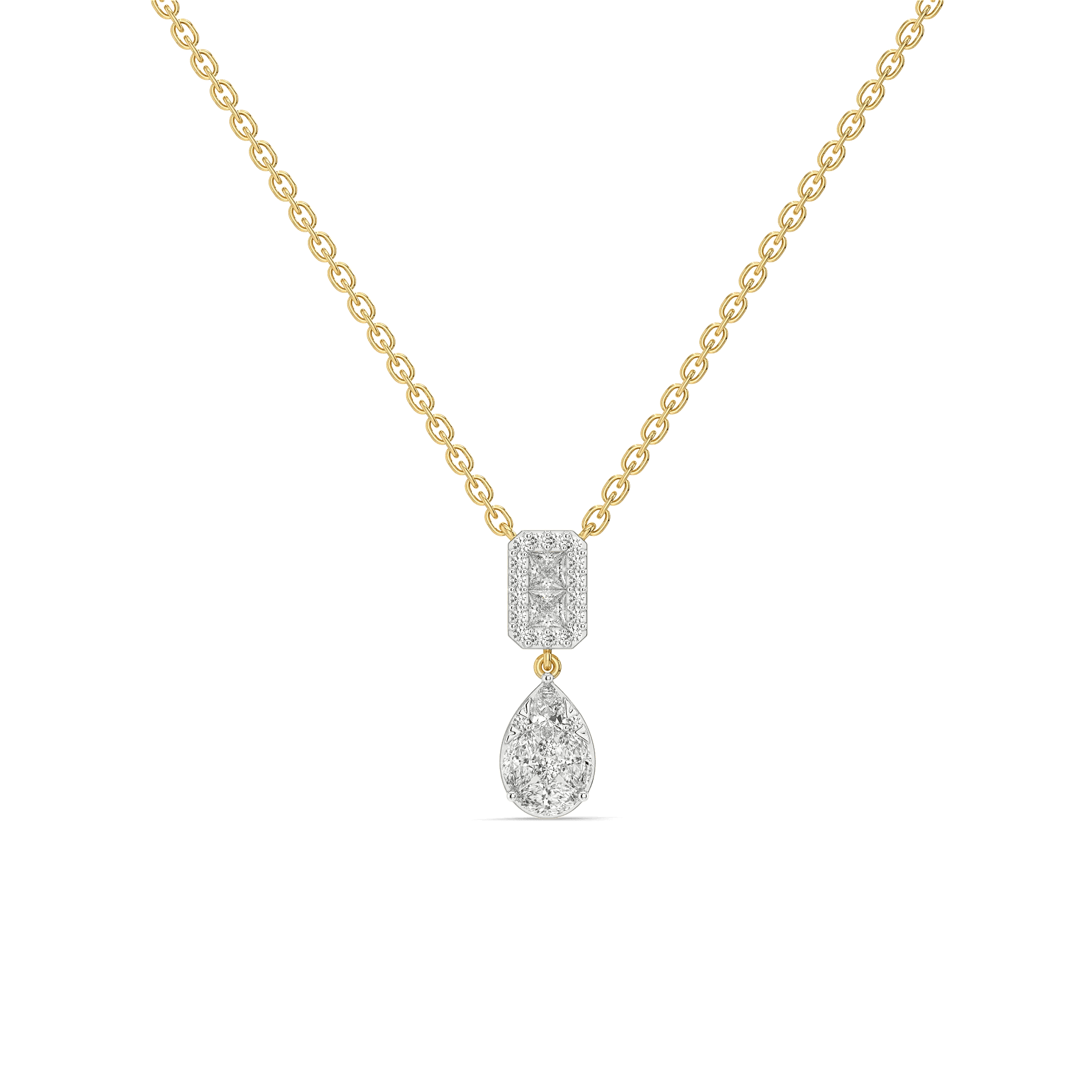 Mosaic Fancy Pure Gold Lab Grown Diamond Necklace — image 1