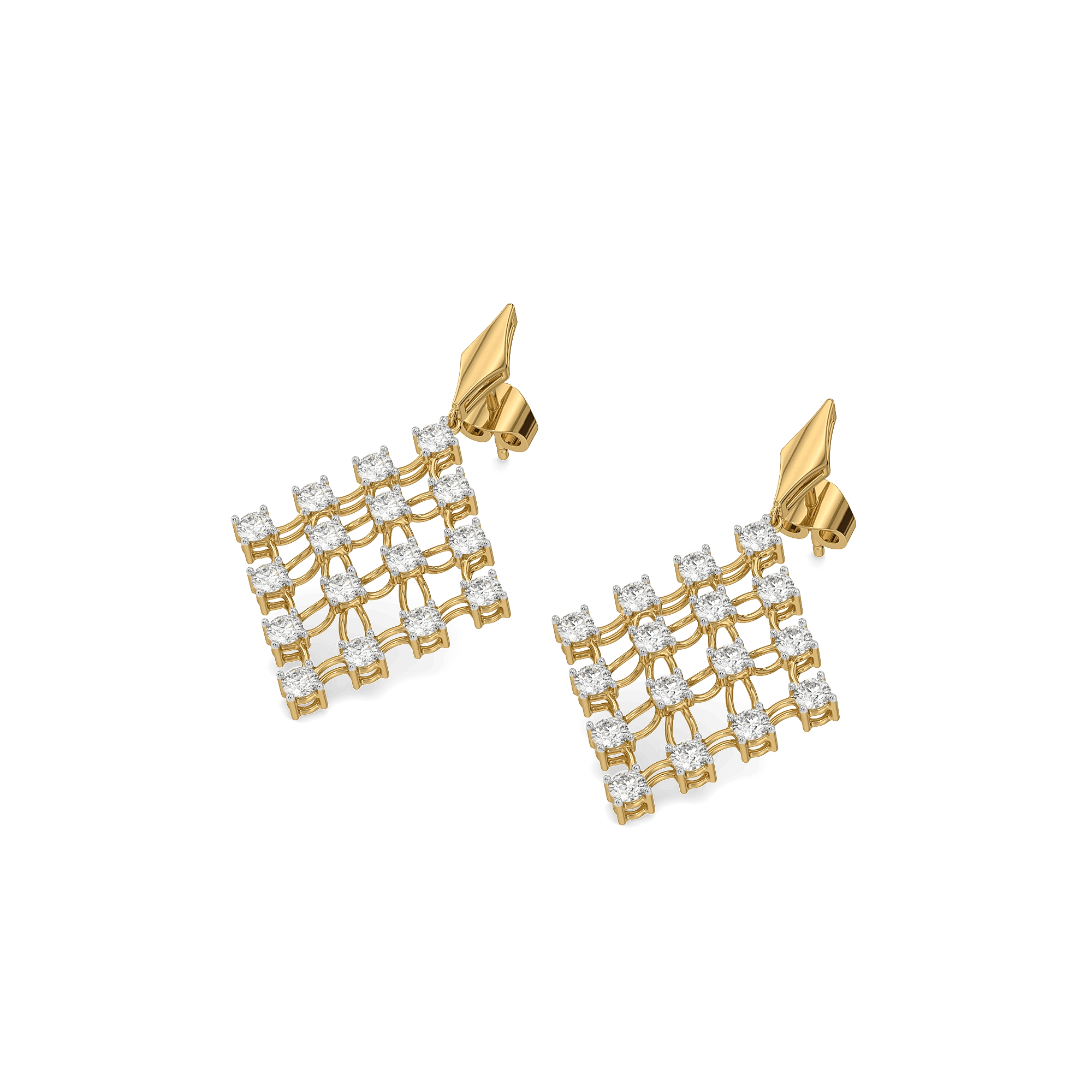 Netfall Pure Gold Lab Diamond Drop Earrings — image 1