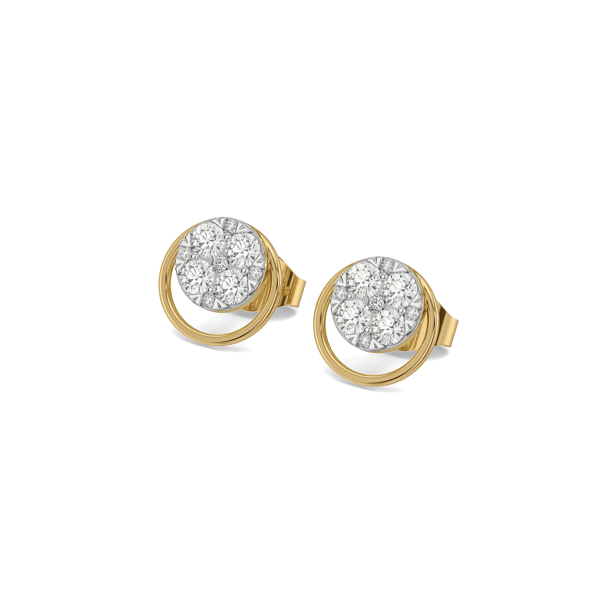 Nova Circle Pure Gold Lab Grown Diamond Studs — image 1