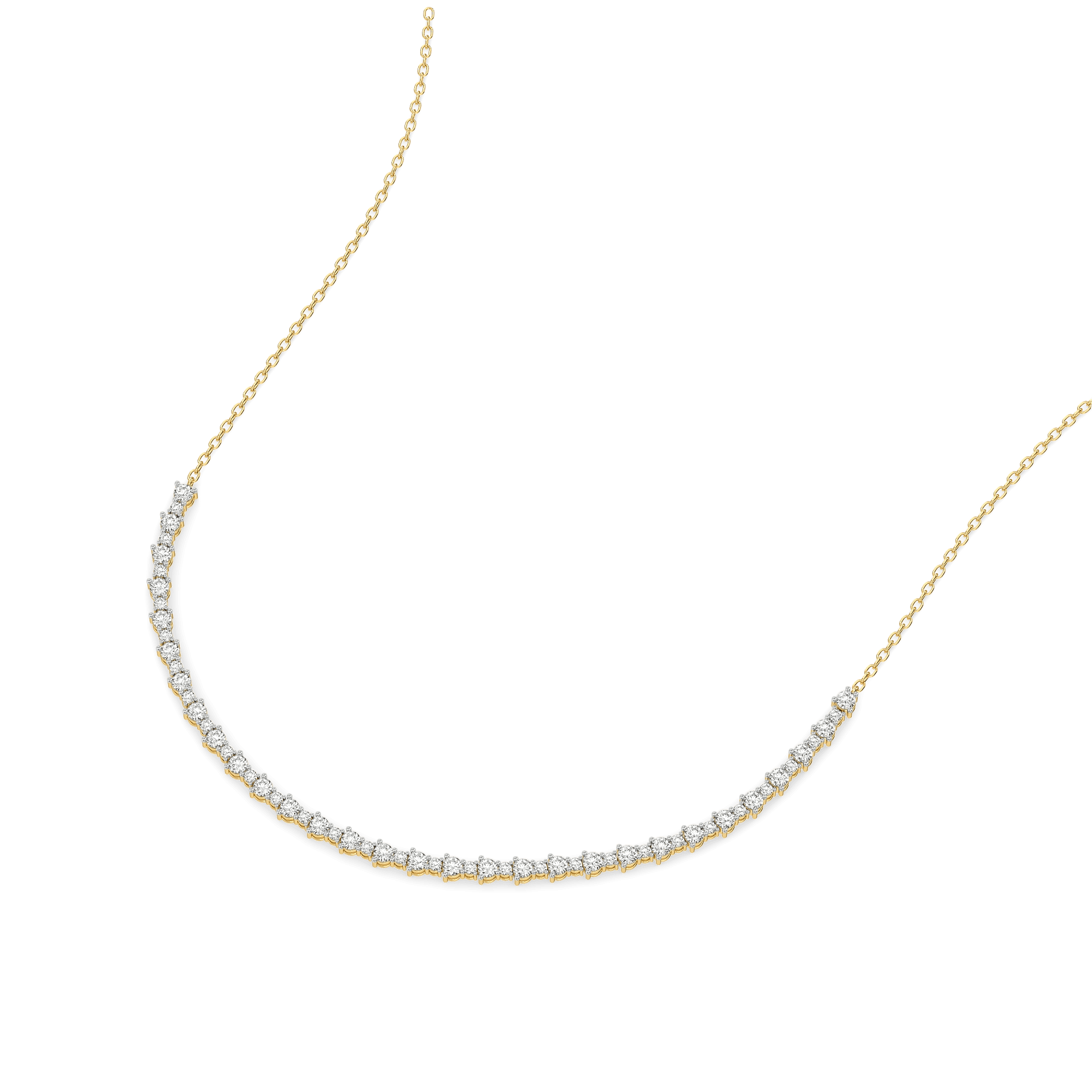 Open Mesh Pure Gold Lab Diamond Necklace — image 1