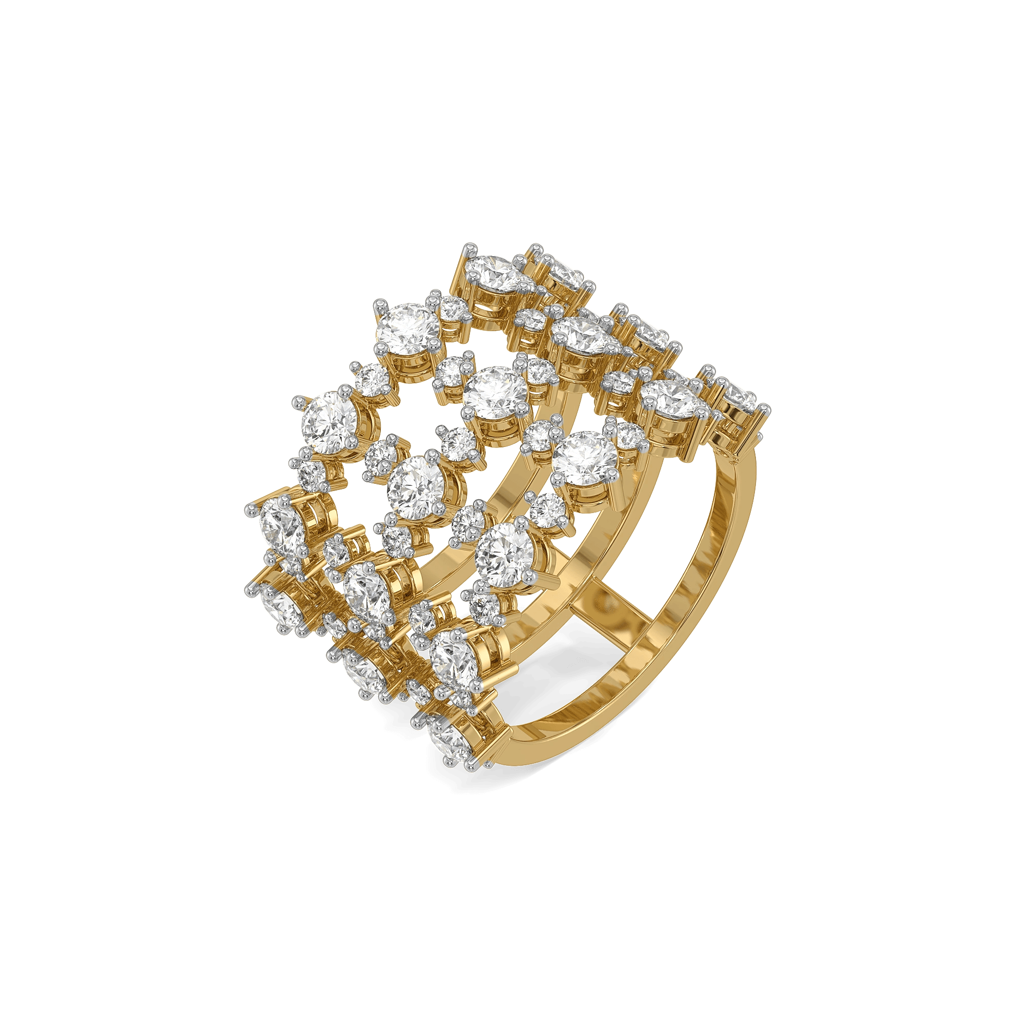 Open Mesh Pure Gold Lab Diamond Ring — image 1