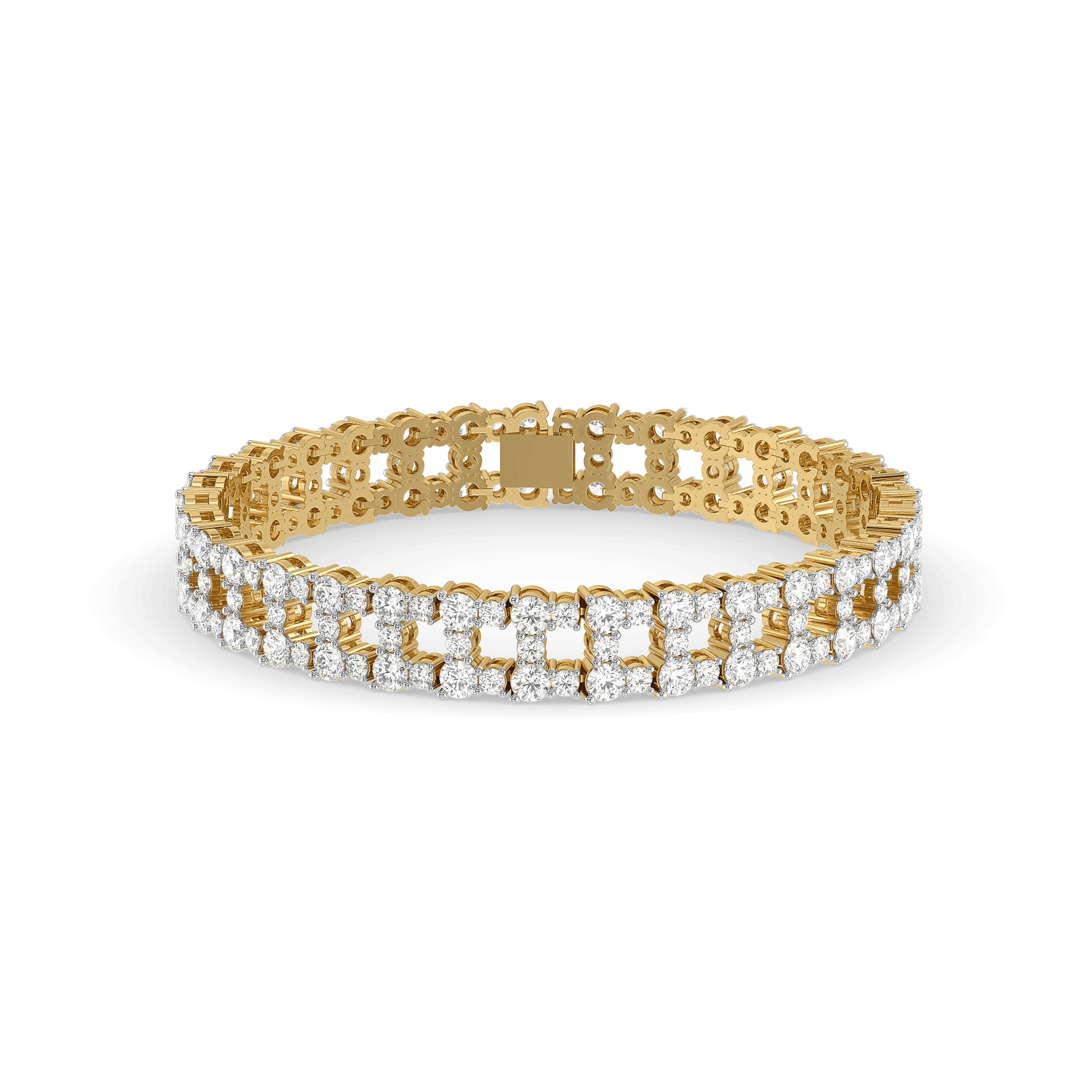 Open Mesh Pure Gold Lab Diamond Tennis Bracelet — image 1