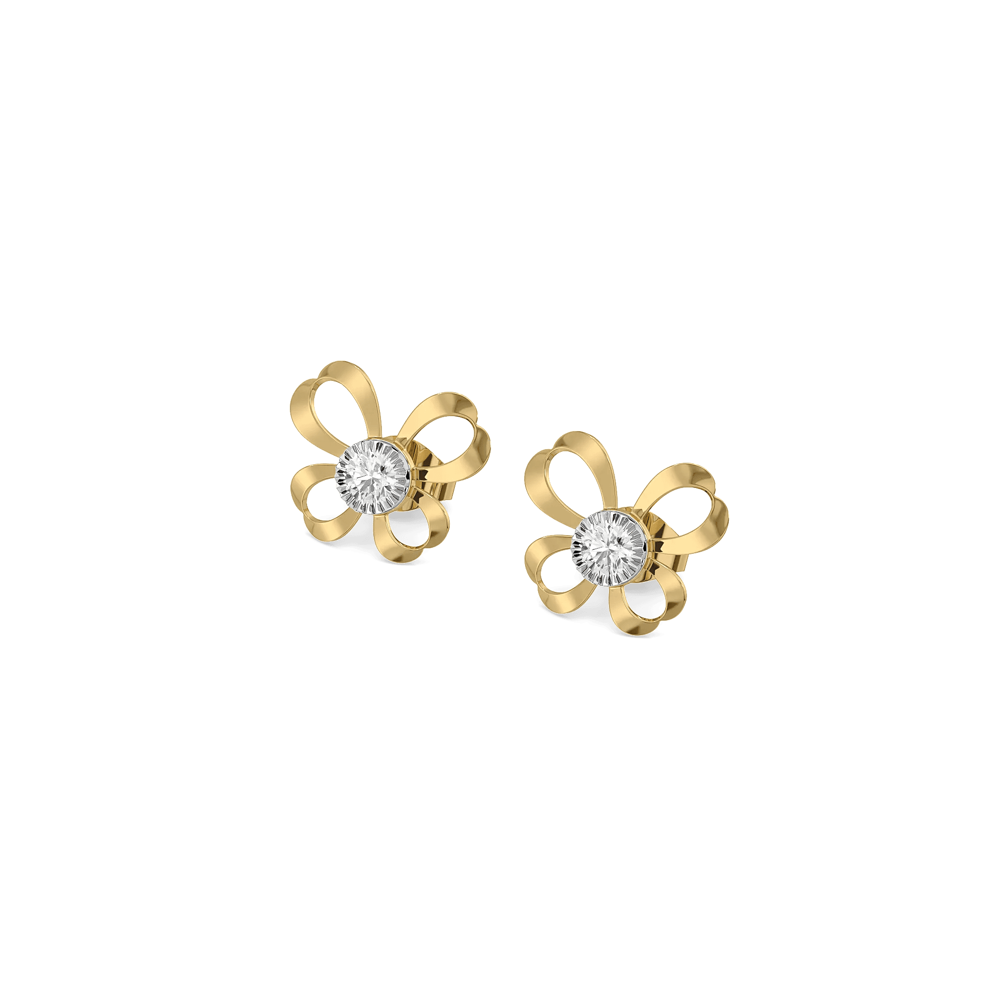 Organza Butterfly Pure Gold Lab Diamond Earrings — image 1