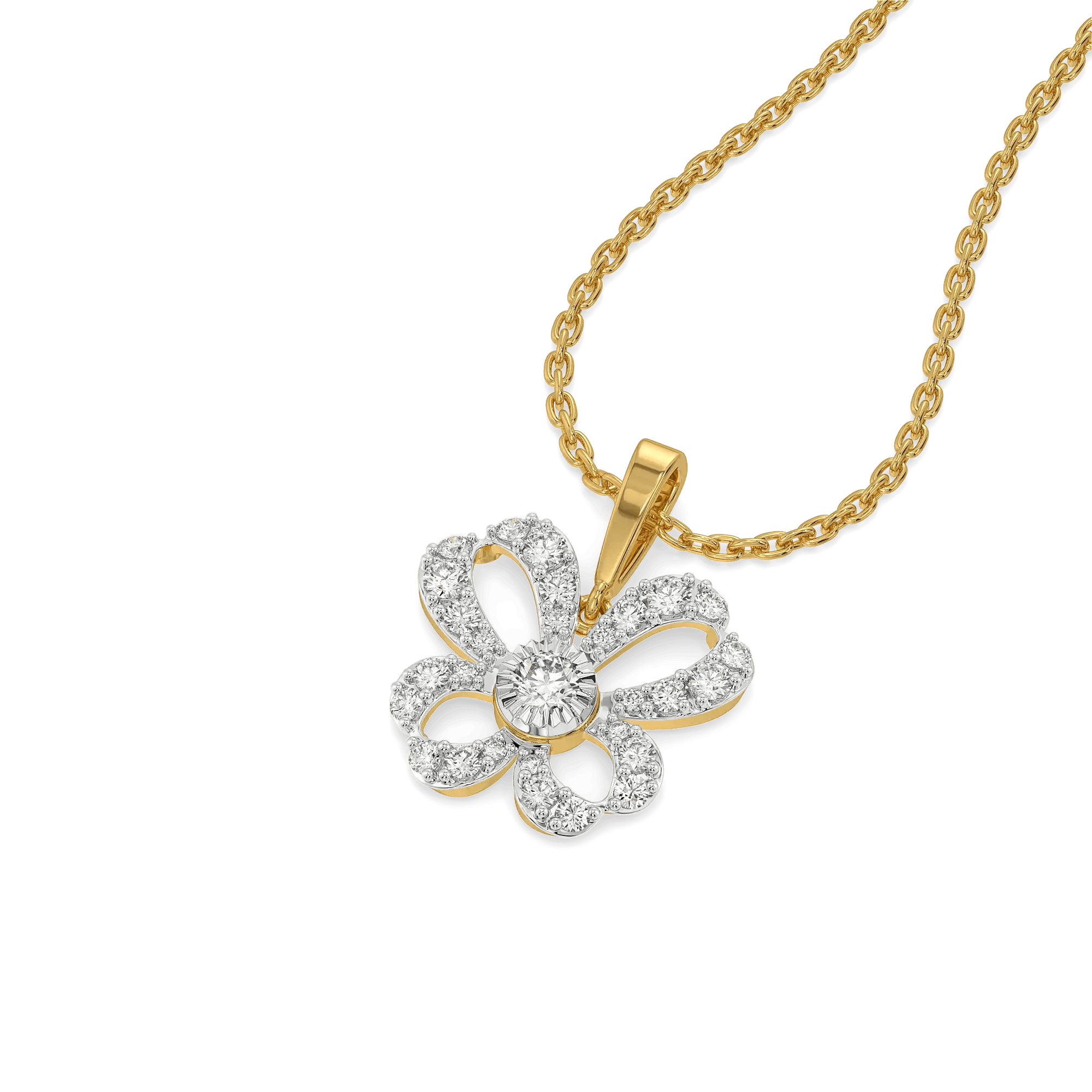 Organza Butterfly Pure Gold Lab Diamond Pendant — image 1