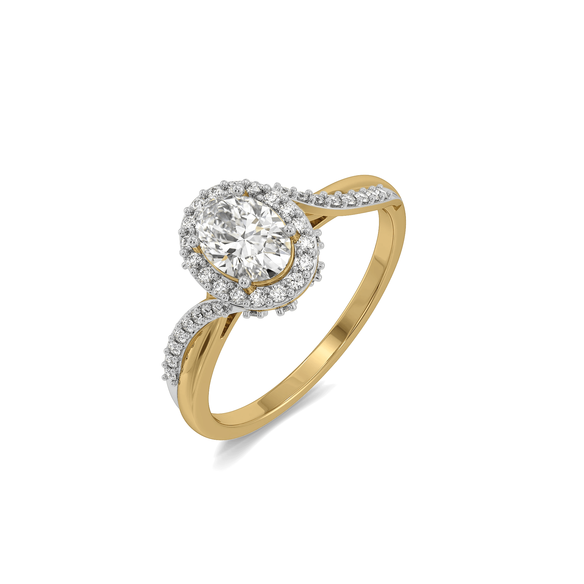 Oval Halo Lab Grown Diamond Solitaire Ring — image 1
