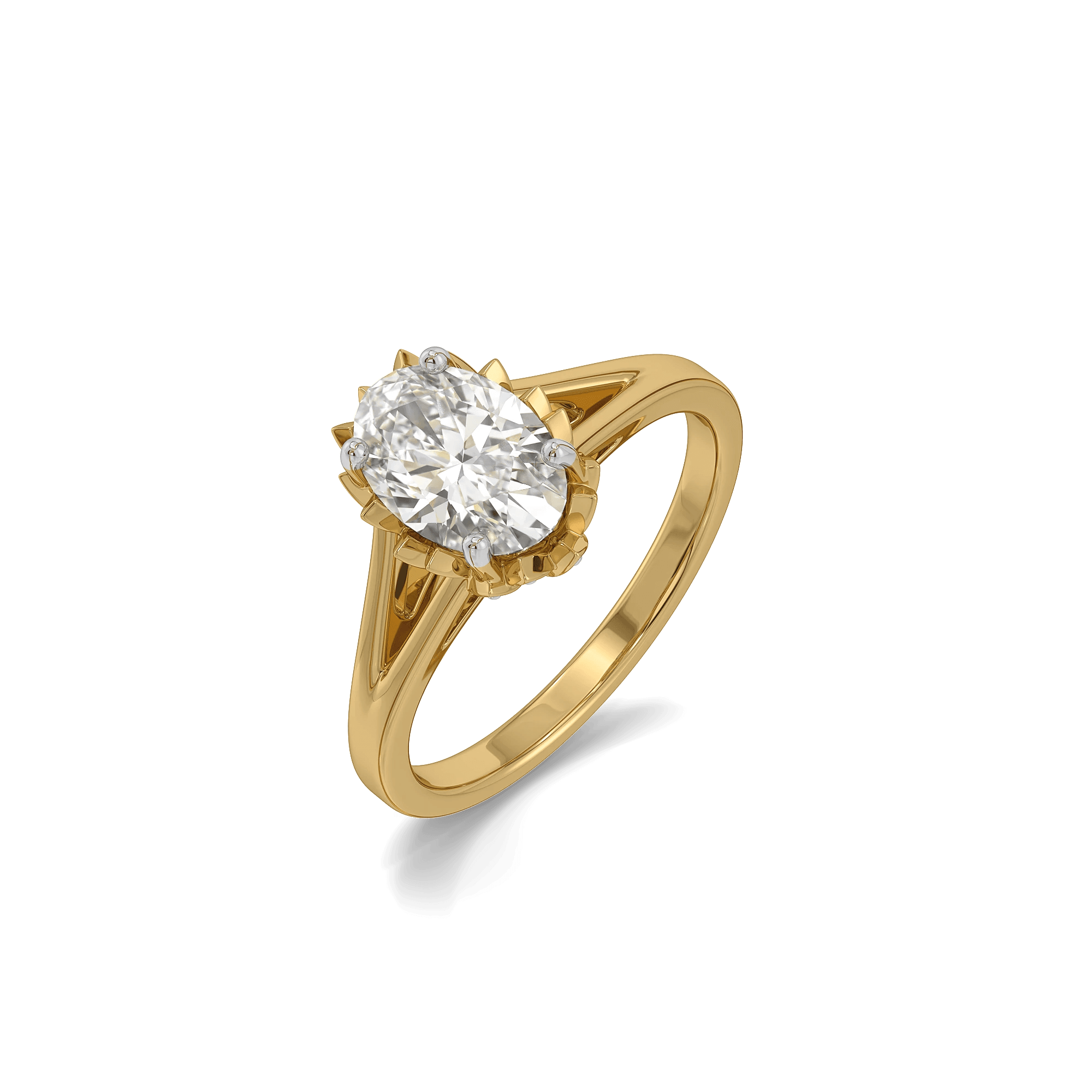 Oval Lotus Lab Grown Diamond Solitaire Ring — image 1