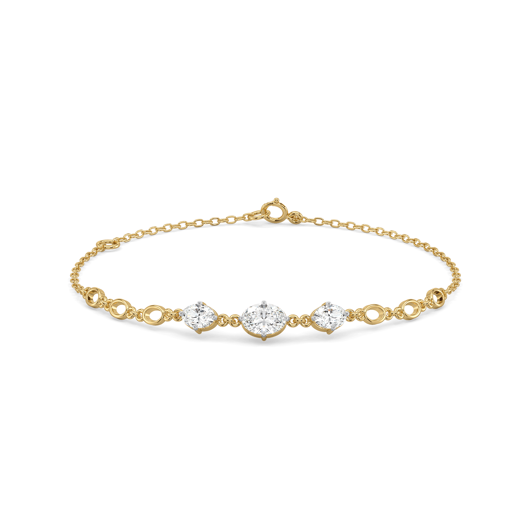 Oval Serenity - Pure Gold Lab Diamond Bracelet