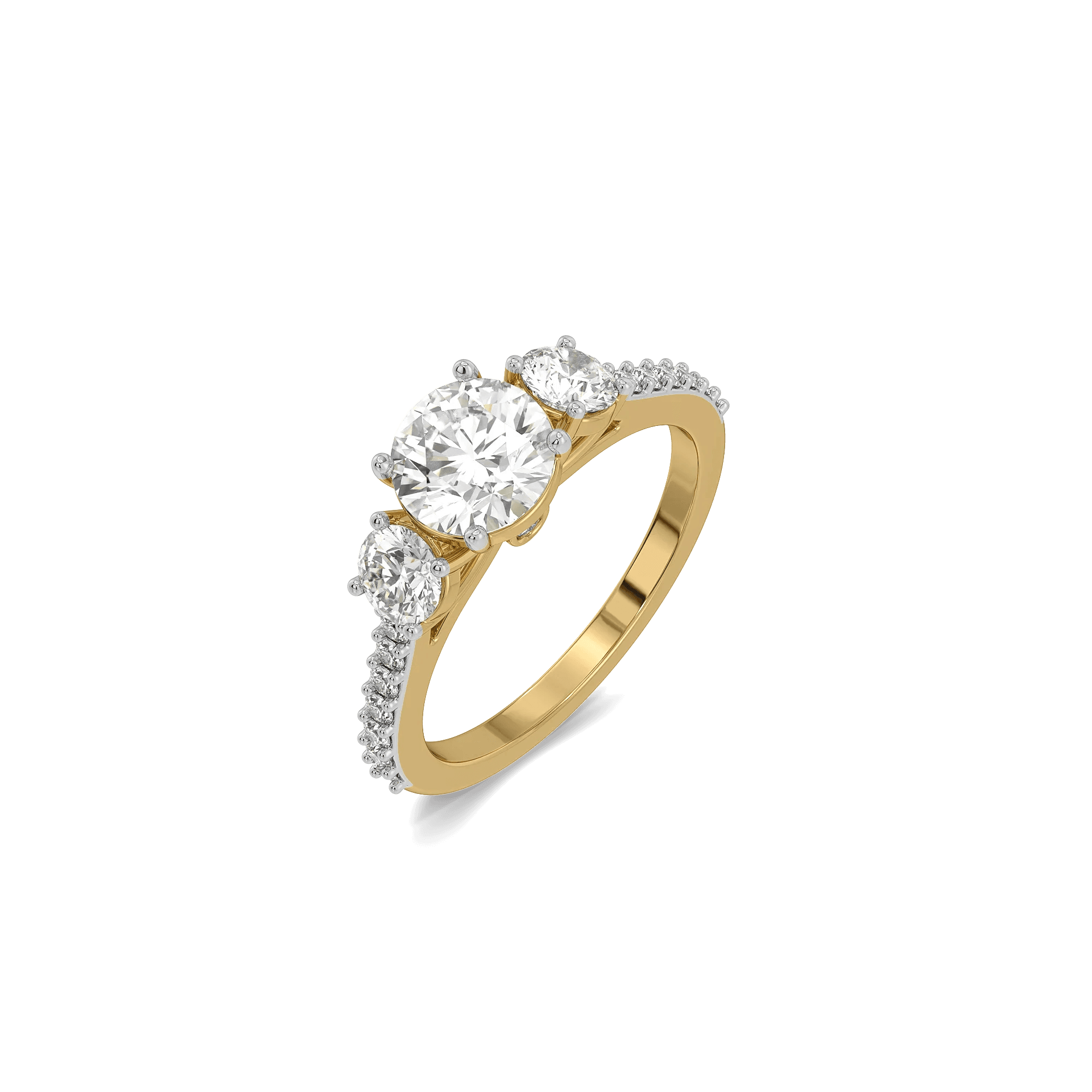 Past, Present, Future Pure Gold Lab Diamond Solitaire Ring — image 1