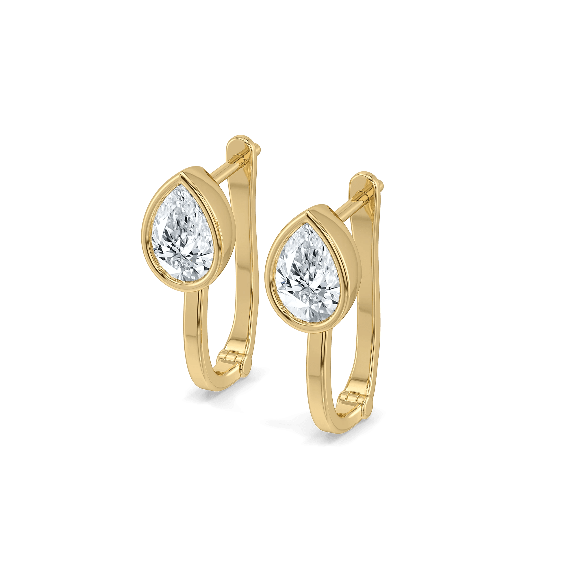 Pear Hugged Lab Grown Diamond Hoop Earrings — image 1