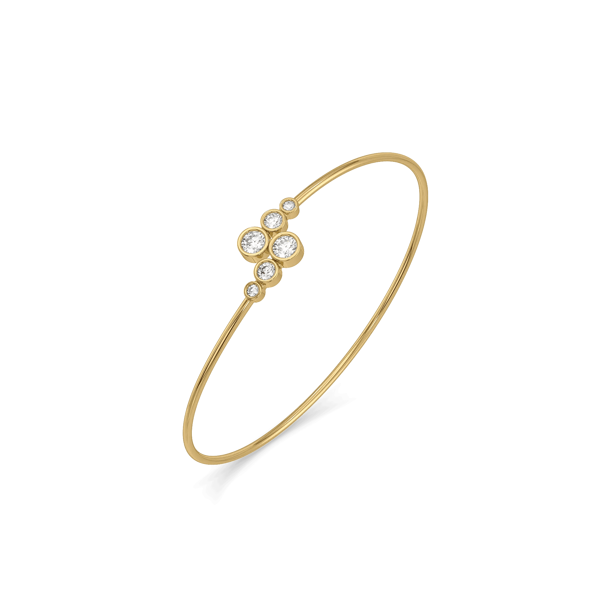 Pebble Cuff Pure Gold Lab Grown Diamond Bangle — image 1