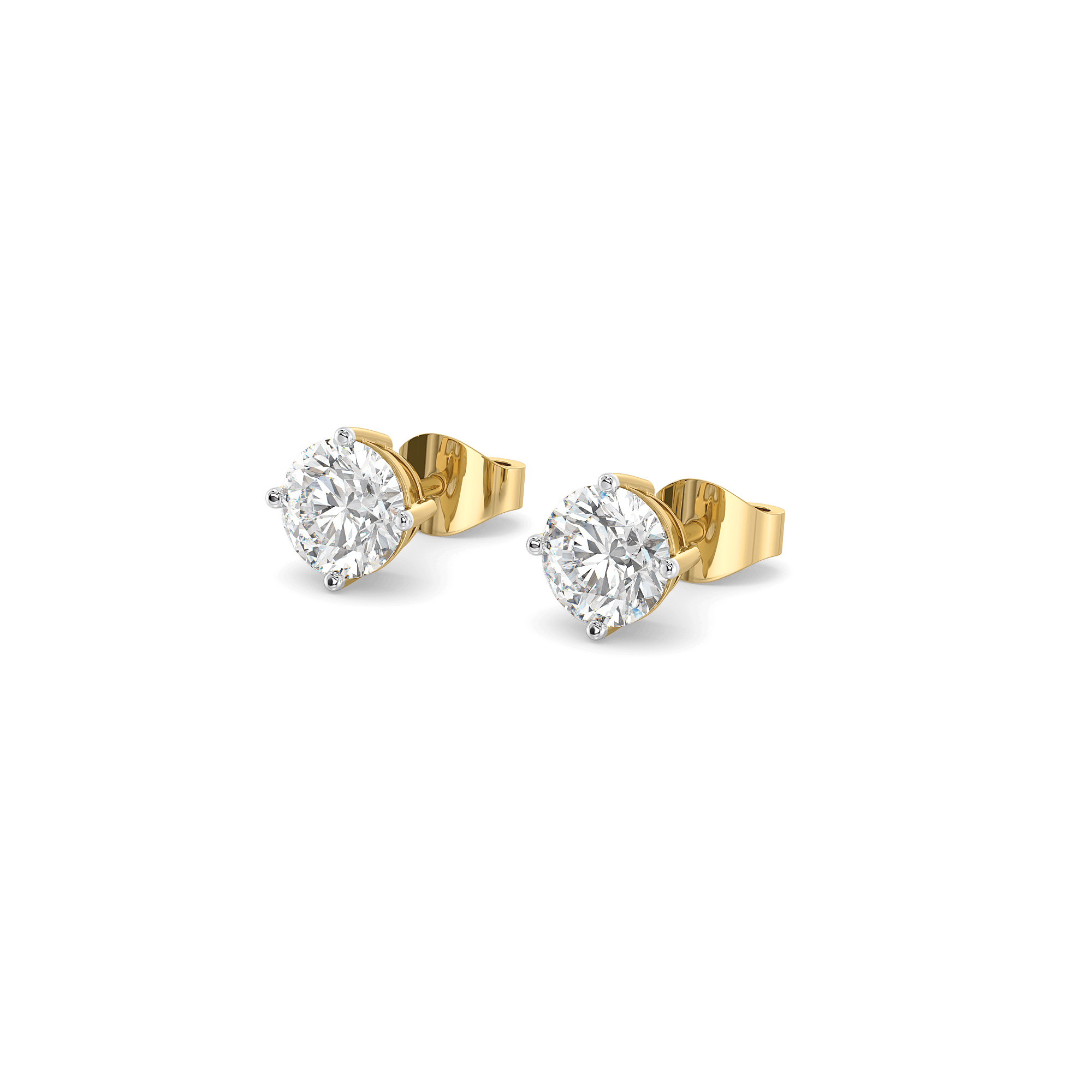 Purely One Solitaire Pure Gold Lab Diamond Studs — image 1