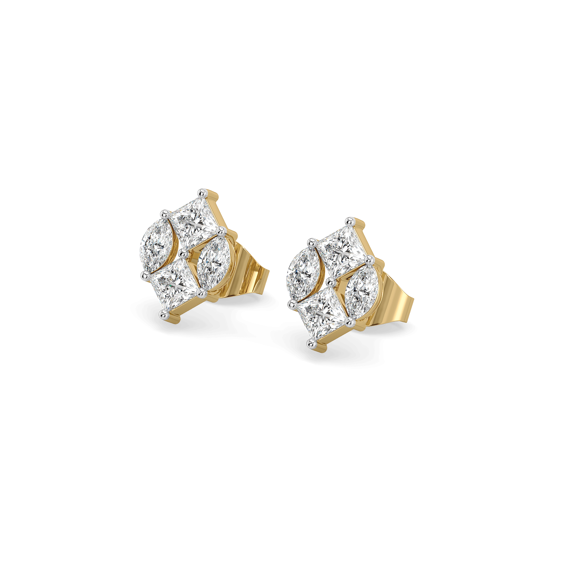 Queen’s Crown Studs Pure Gold Lab Diamond Earrings — image 1