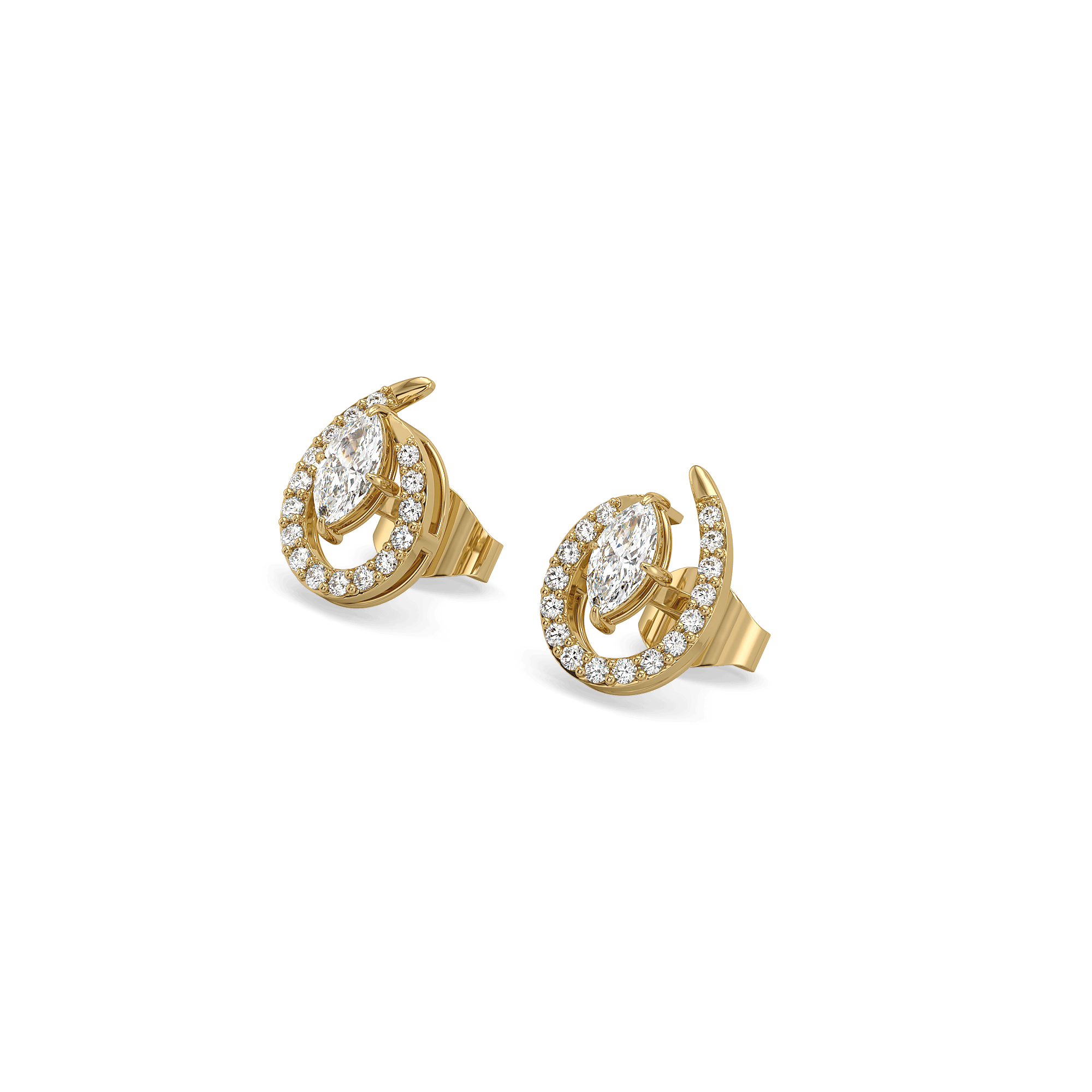 Queen in Marquise Pure Gold Lab Diamond Studs — image 1