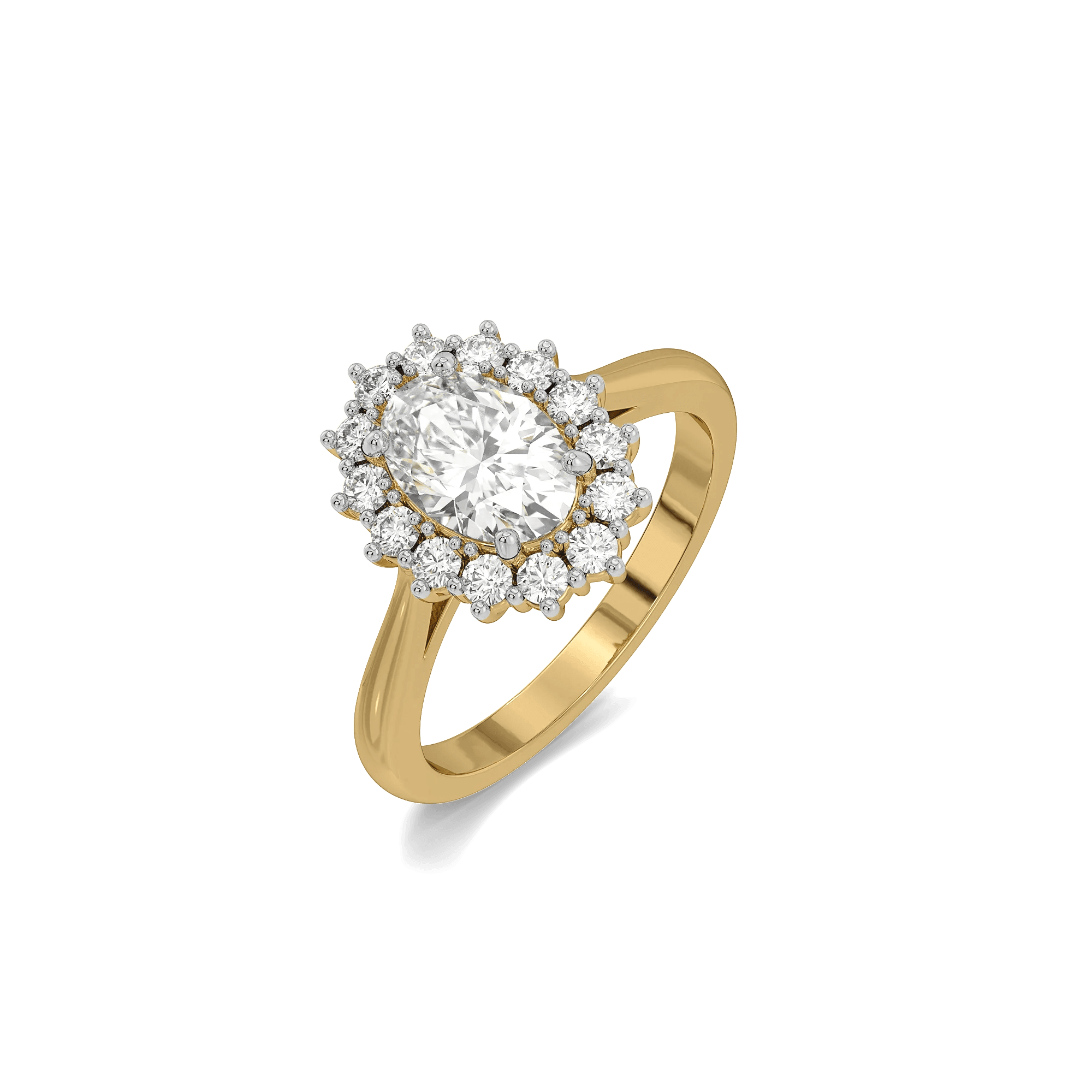 Radiant Bloom Pure Gold Lab Diamond Halo Ring — image 1