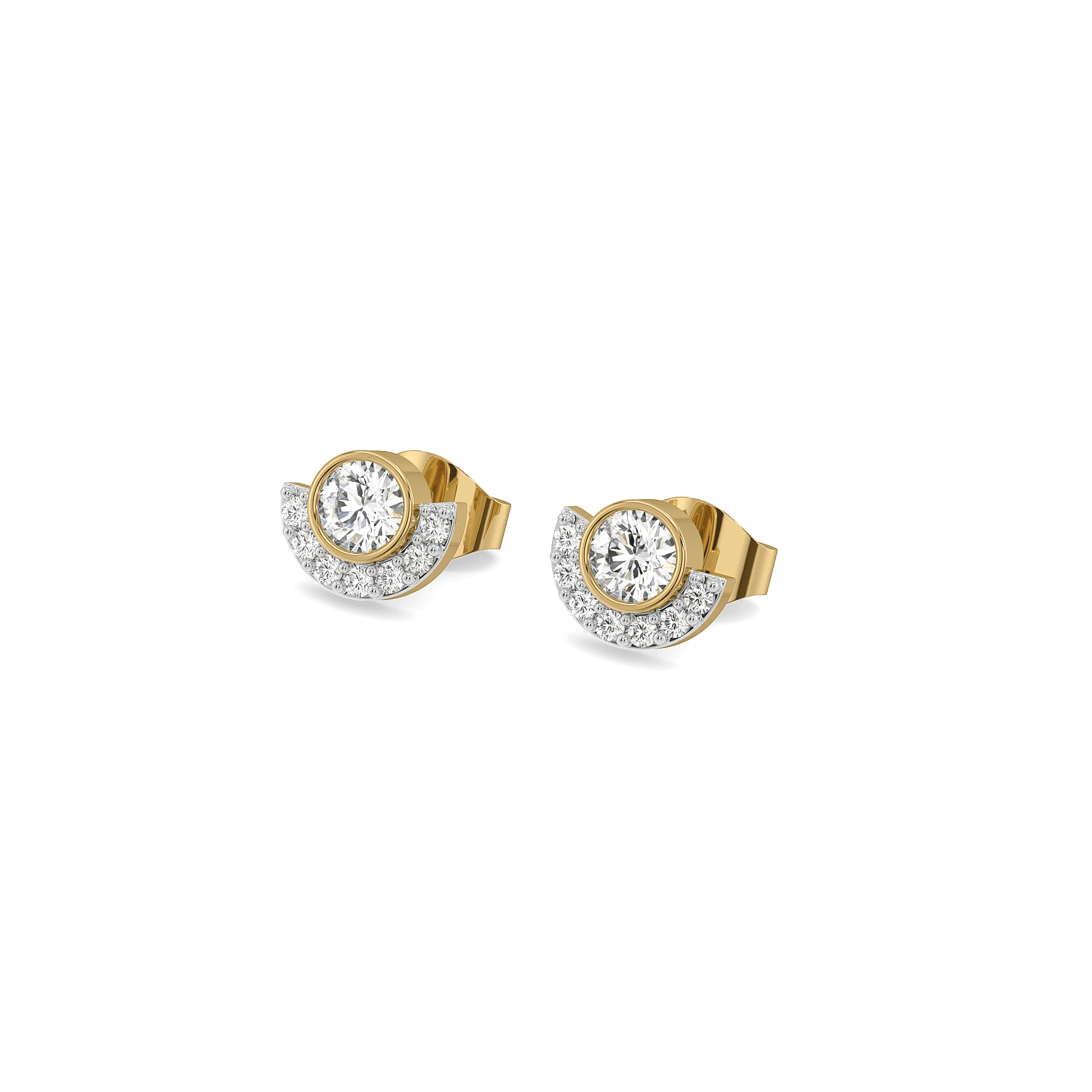 Round Half Halo Lab Grown Diamond Studs — image 1