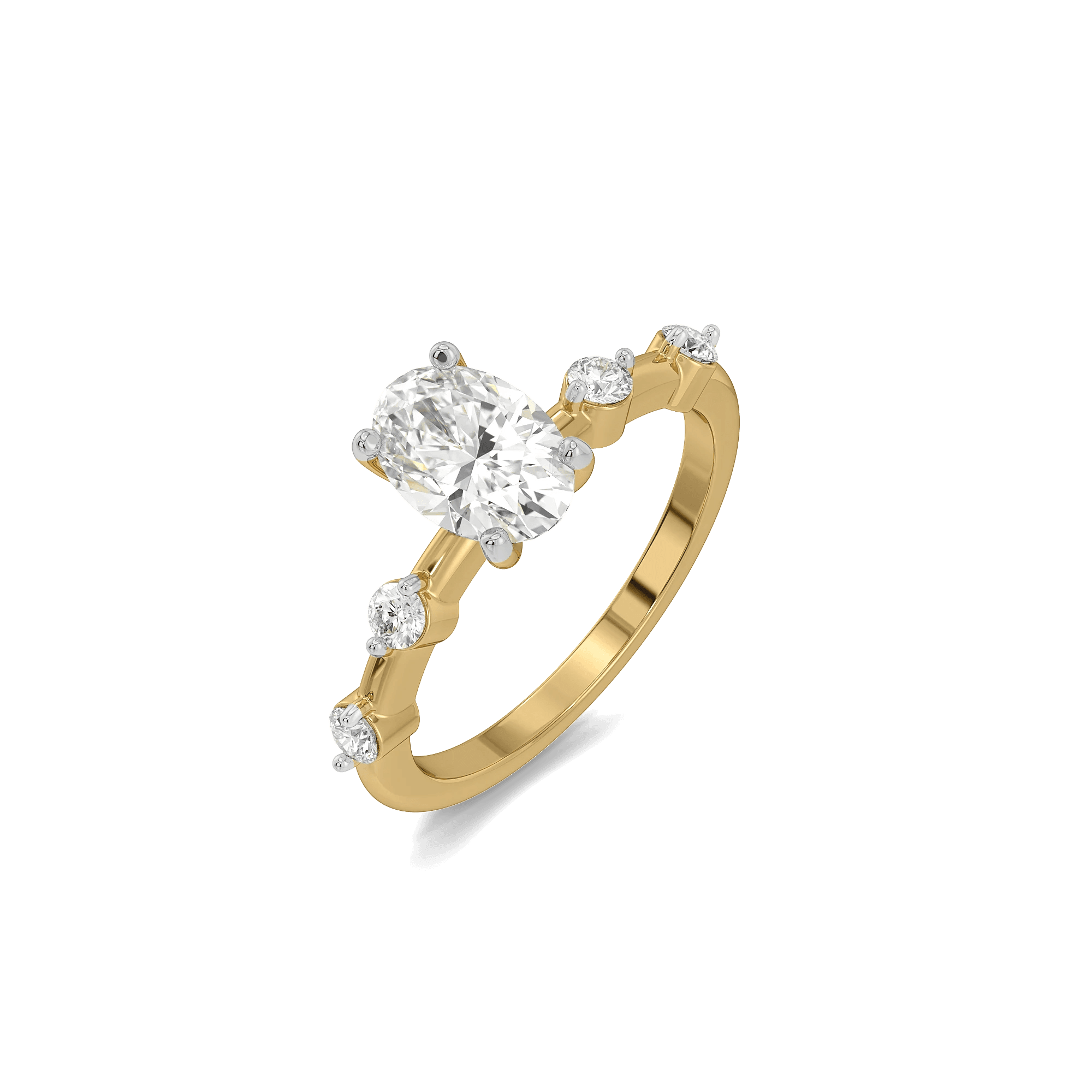 Scattered Sparkle Pure Gold Lab Diamond Oval Ring — image 1