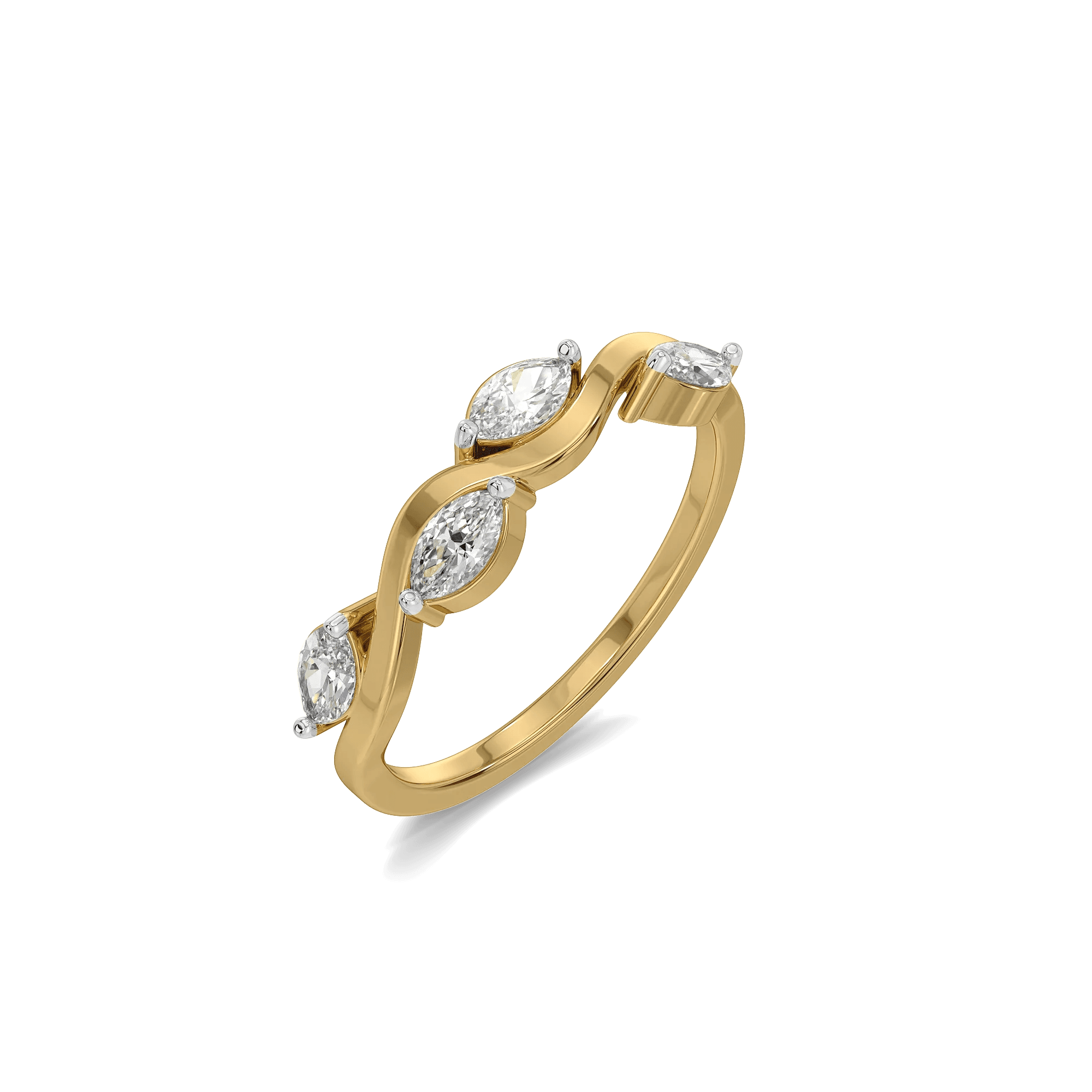 Serpentine Vine Pure Gold Lab Grown Diamond Ring — image 1