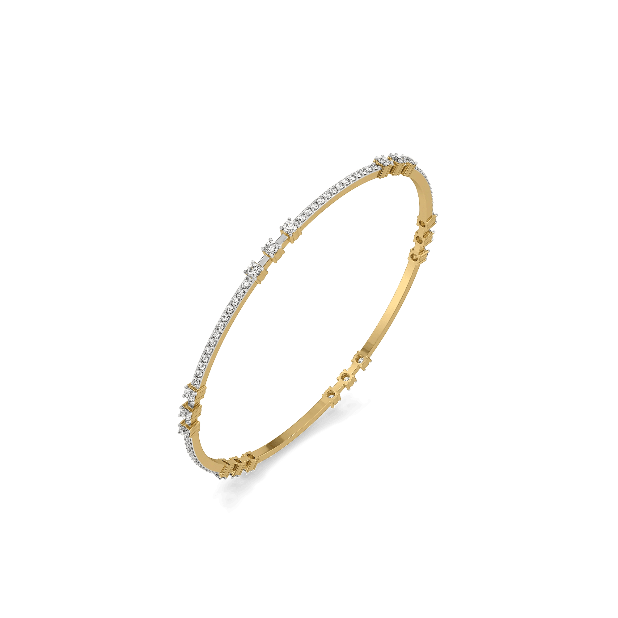 Side-by-Side Pure Gold Lab Grown Diamond Bangle — image 1