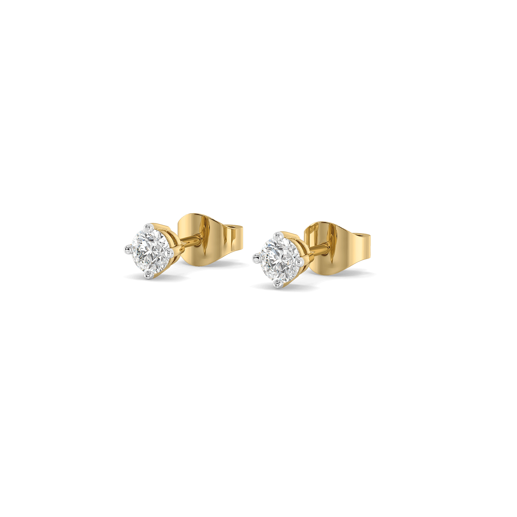 Soft Ray Solitaire Pure Gold Lab Diamond Studs — image 1