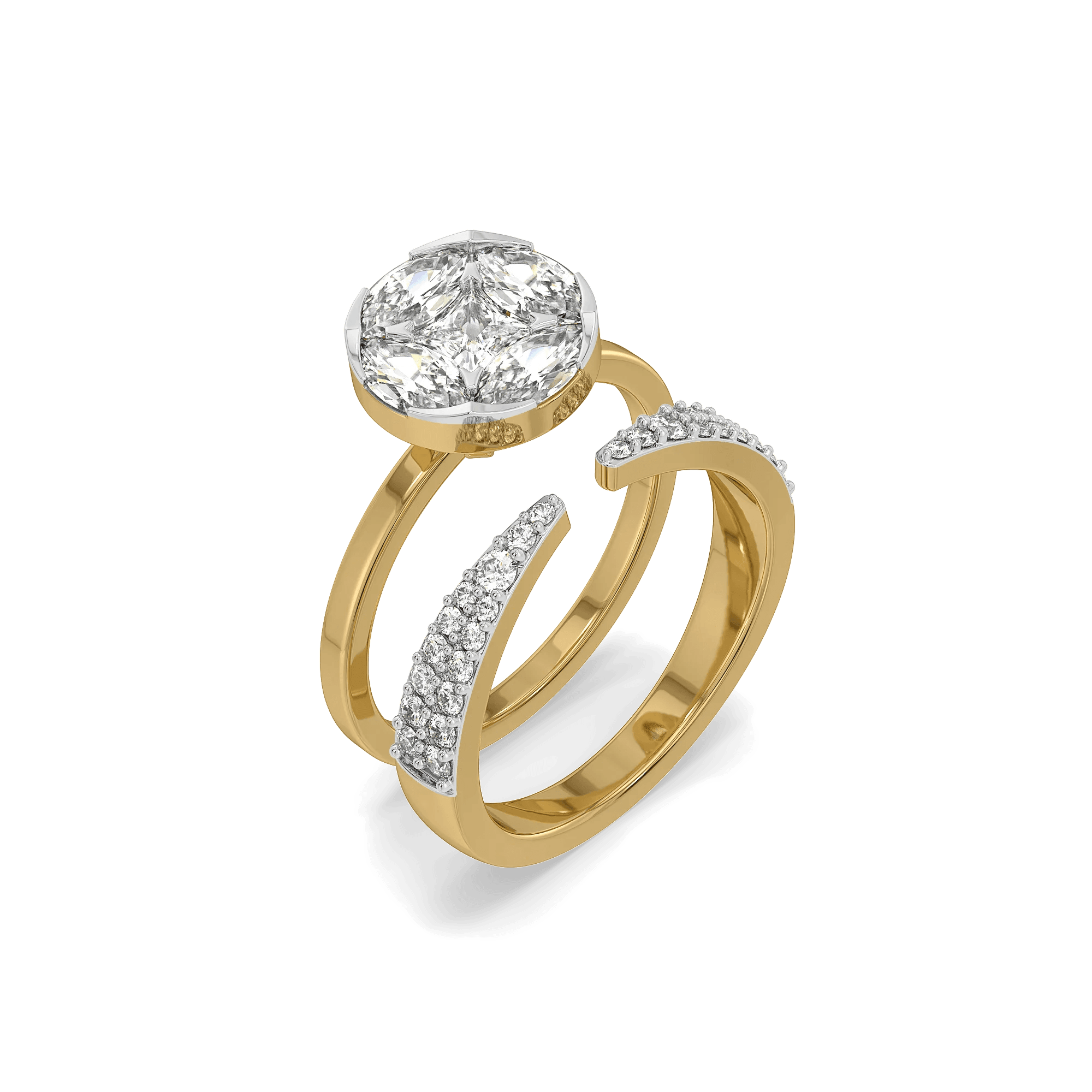 Solitaire Illusion Pure Gold Lab Grown Diamond Ring — image 1