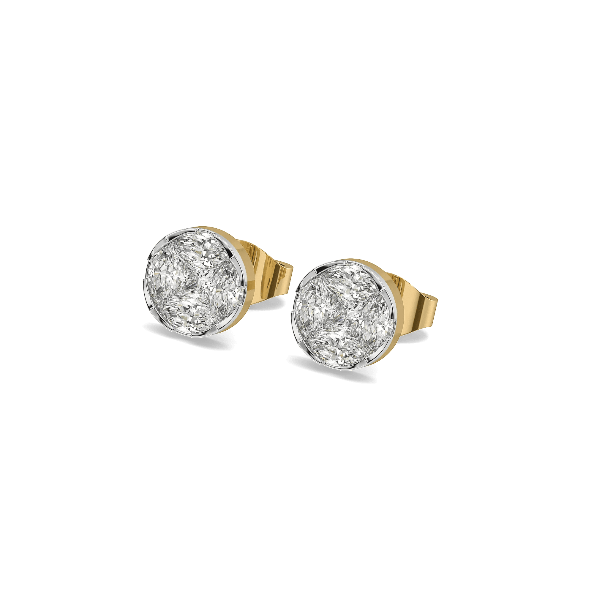 Solitaire Illusion Pure Gold Lab Grown Diamond Studs — image 1