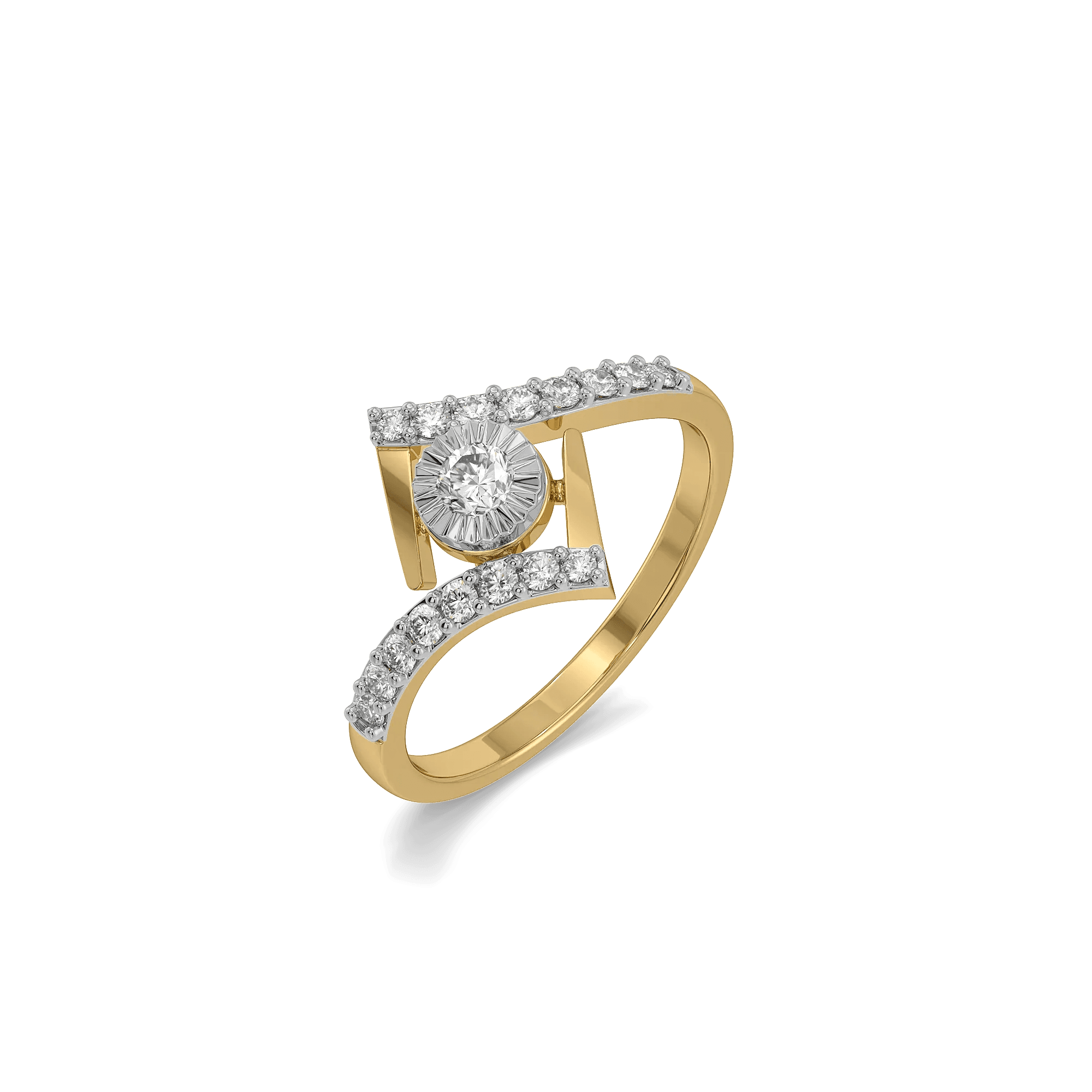 Stiletto Edge Pure Gold Lab Grown Diamond Ring — image 1
