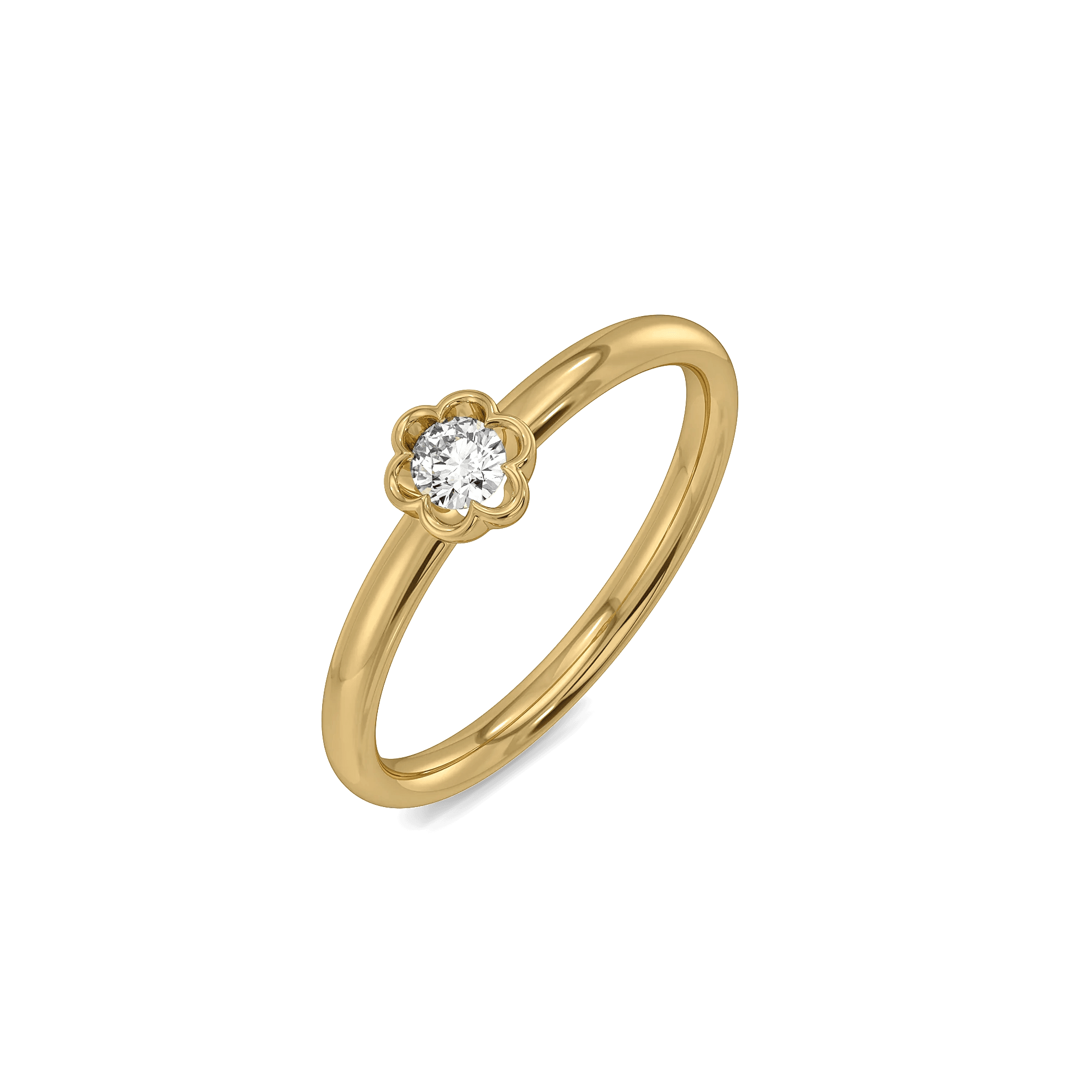 Tiny Blossom - Lab Diamond Solitaire Ring — image 1