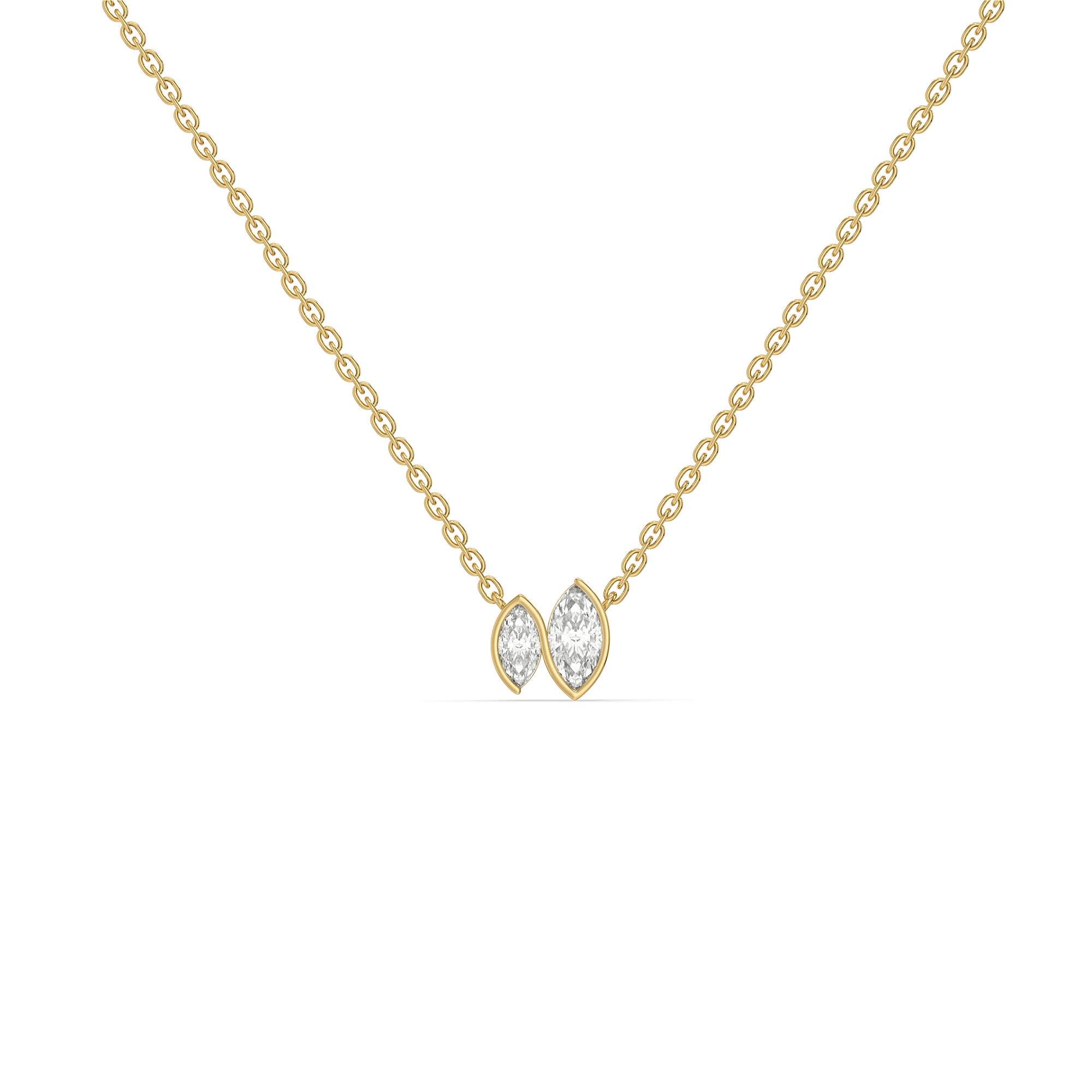 Twin Marquise Bezel Lab Grown Diamond Necklace — image 1