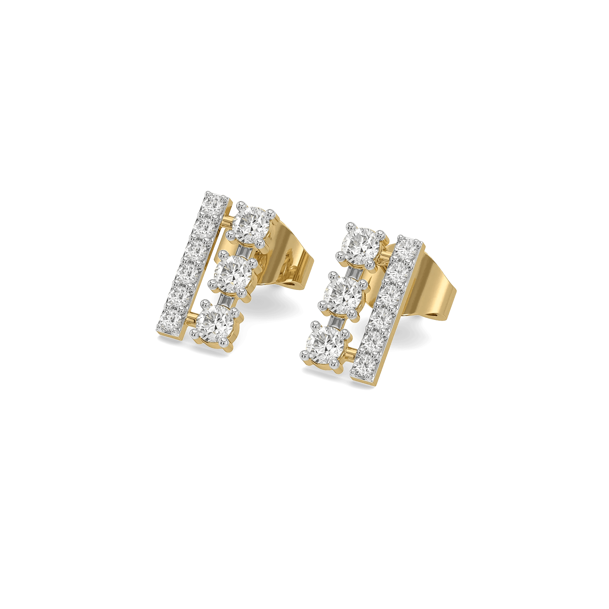 Twin Touch Pure Gold Lab Grown Diamond Stud Earrings — image 1