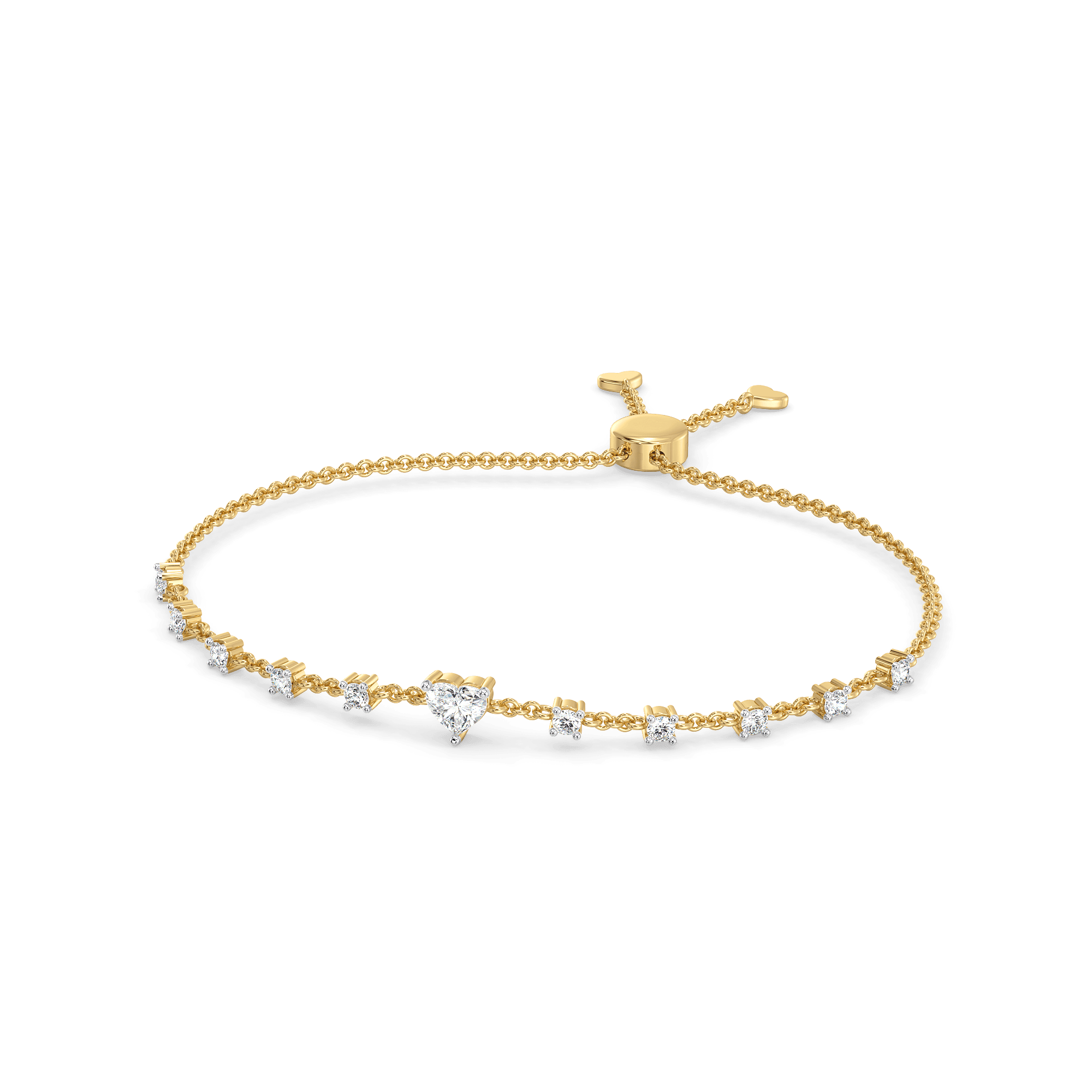 Twinkle Heart Pure Gold Lab Diamond Bracelet — image 1